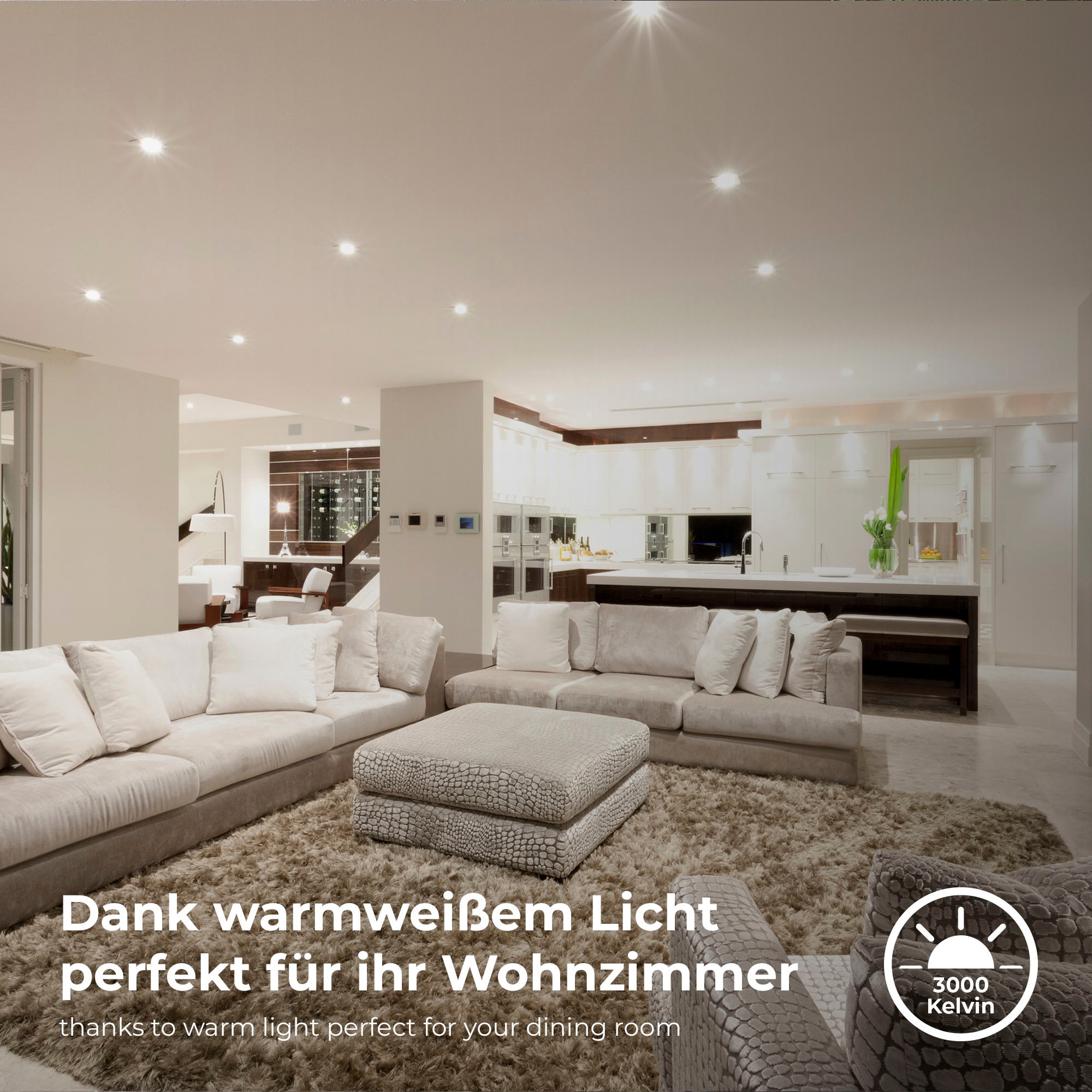 B.K.Licht LED Einbauleuchte »BK_EL1583 LED Bad Einbauleuchten IP65 6er-Set Schwenkbar«,  4,9W 480Lm 3.000K