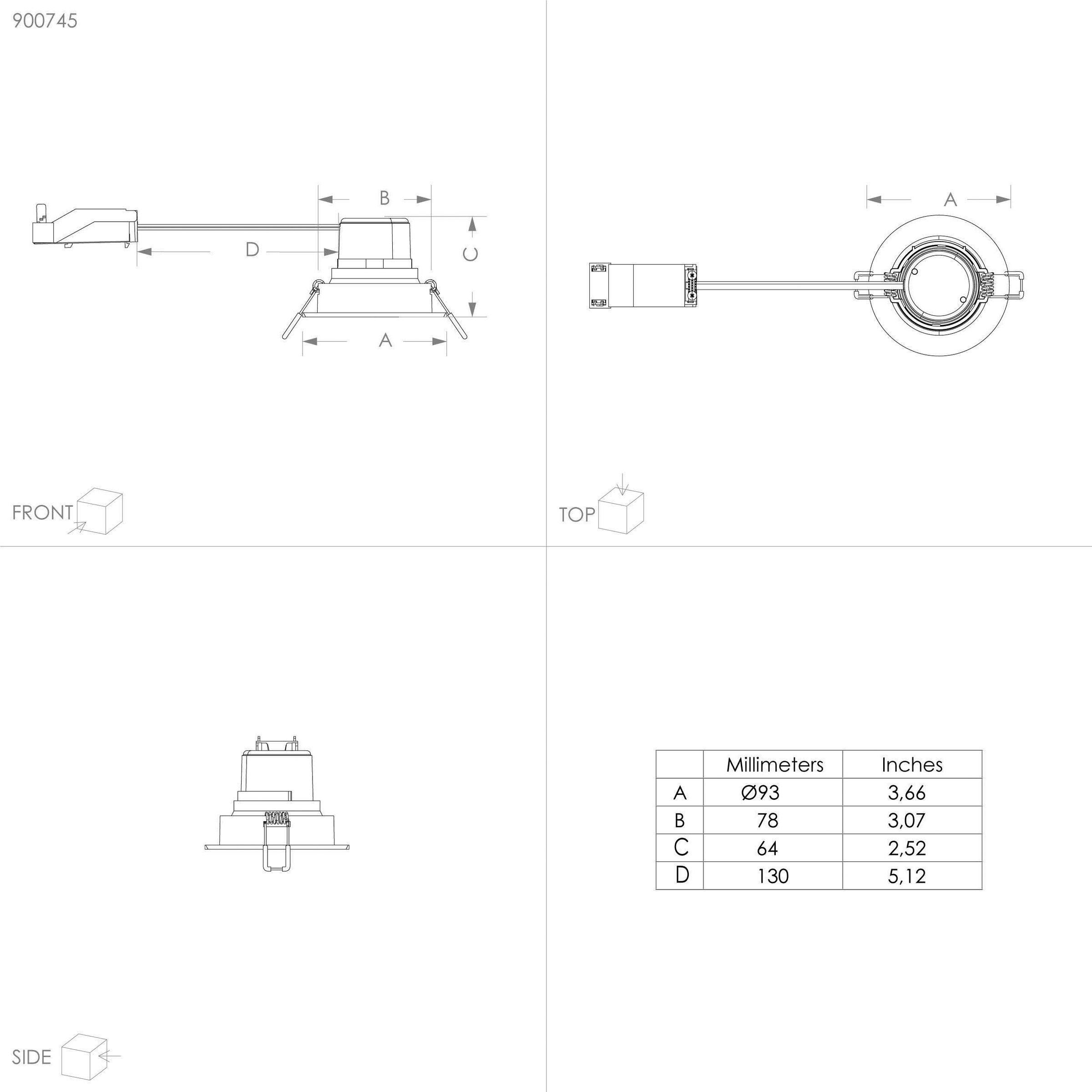 EGLO Deckenleuchte »SALICETO Einbauleuchte, 3er Set, weiß, dimmbar, Leuchtkopf schwenkbar«, Leuchtmittel LED-Modul | LED fest integriert, LED, Einbaupot, Wohnzimmerleuchte, 4,2x8,8x4,2cm, Ausschnitt 6,8cm
