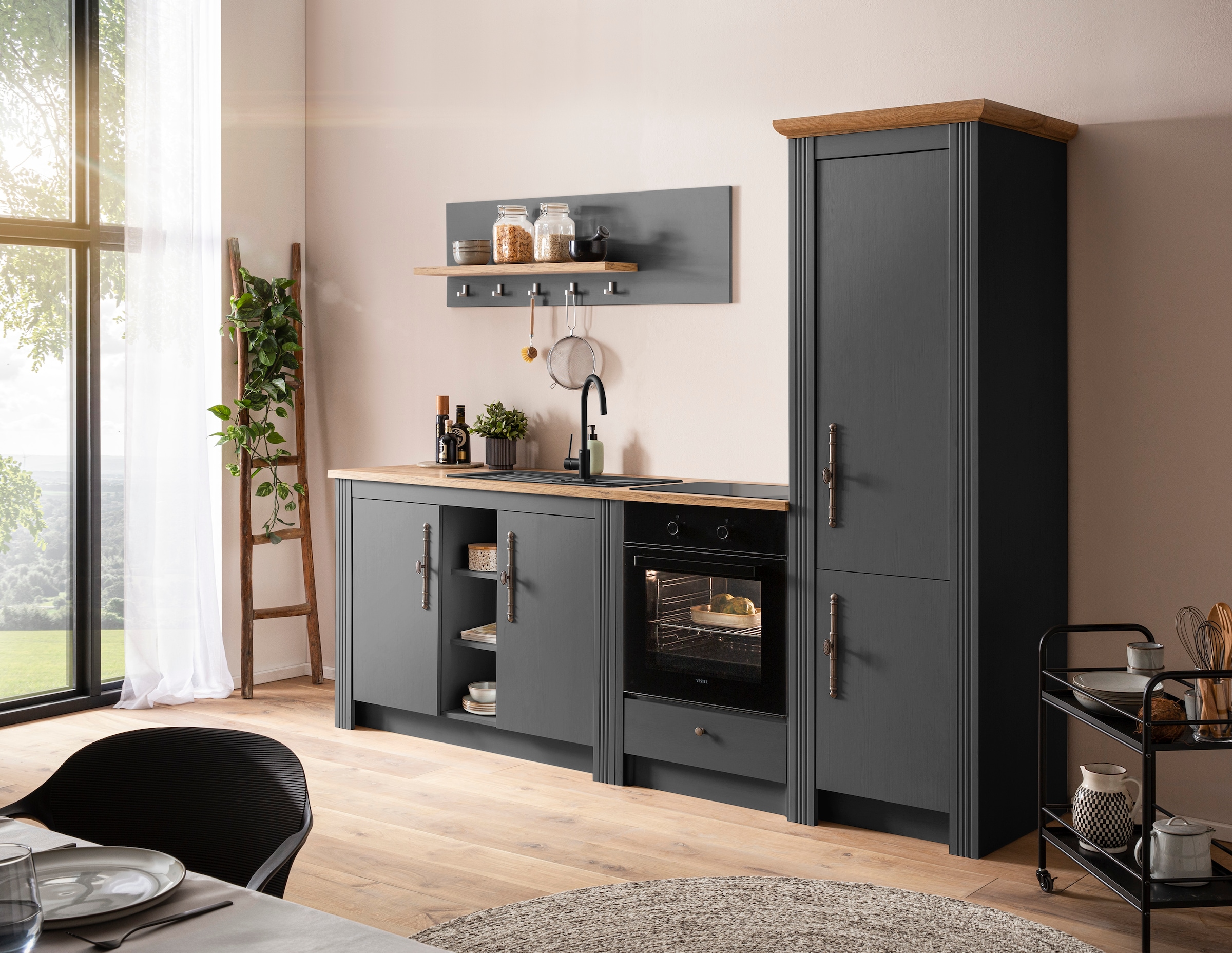KOCHSTATION Herdumbauschrank »KS-Westminster, Herdumbau, Unterschrank, Ofenschrank, Küchenschrank«, Breite 63 cm, Nischenmaß B/T/H 56,8/62,5/58,8 cm, mit 1 Schubkasten