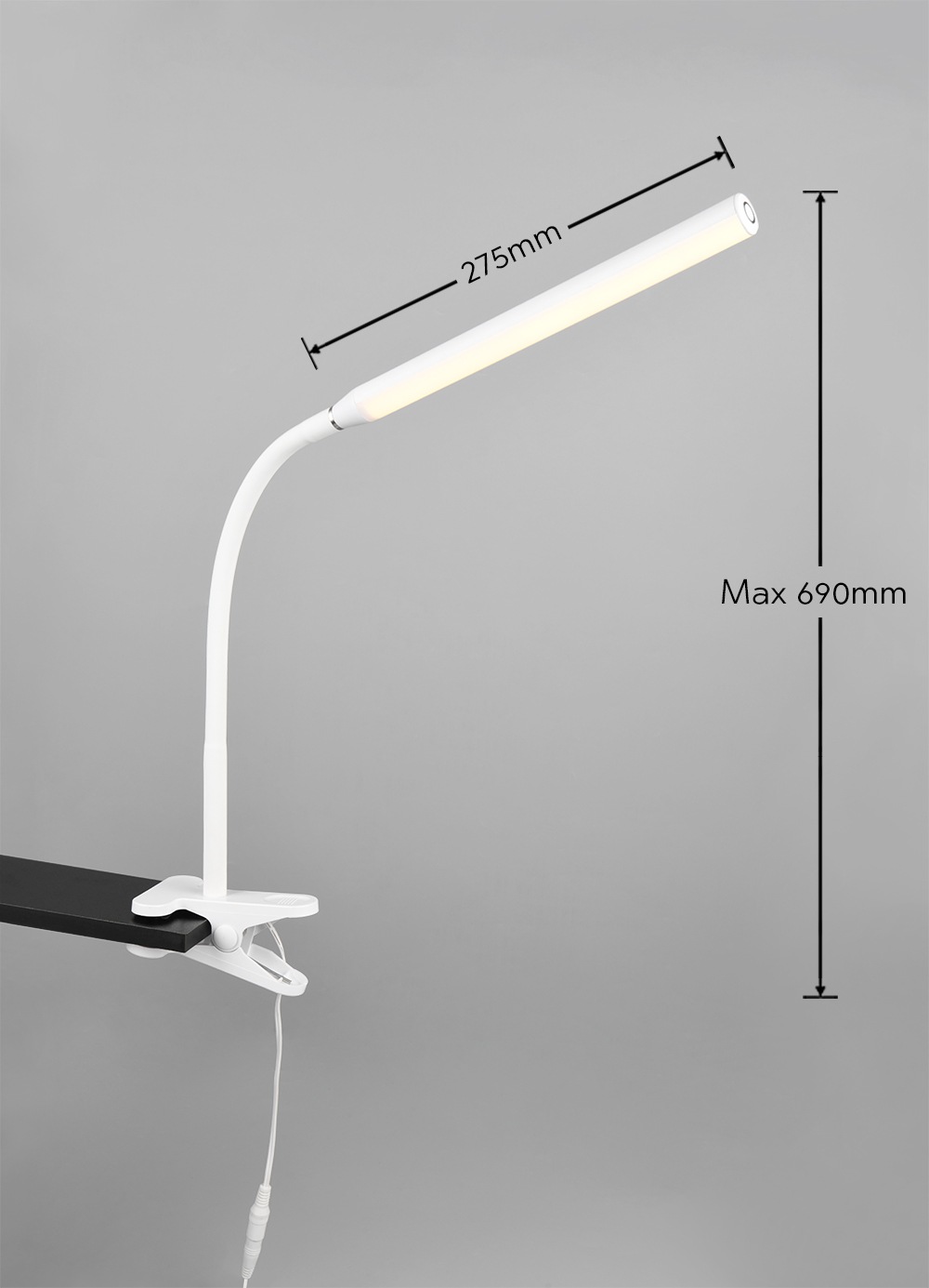 REALITY Leuchten LED Klemmleuchte »NEVADA, 5W 600 Lumen CCT 3000-4000-5000K wamweiß-kaltweiß« LED-Board 1 Stk. Farbwechsler | warmweiß - kaltweiß Lichtfarbe einstellbar dimmbar per Sensordimmer schwenkbare Klemmlampe