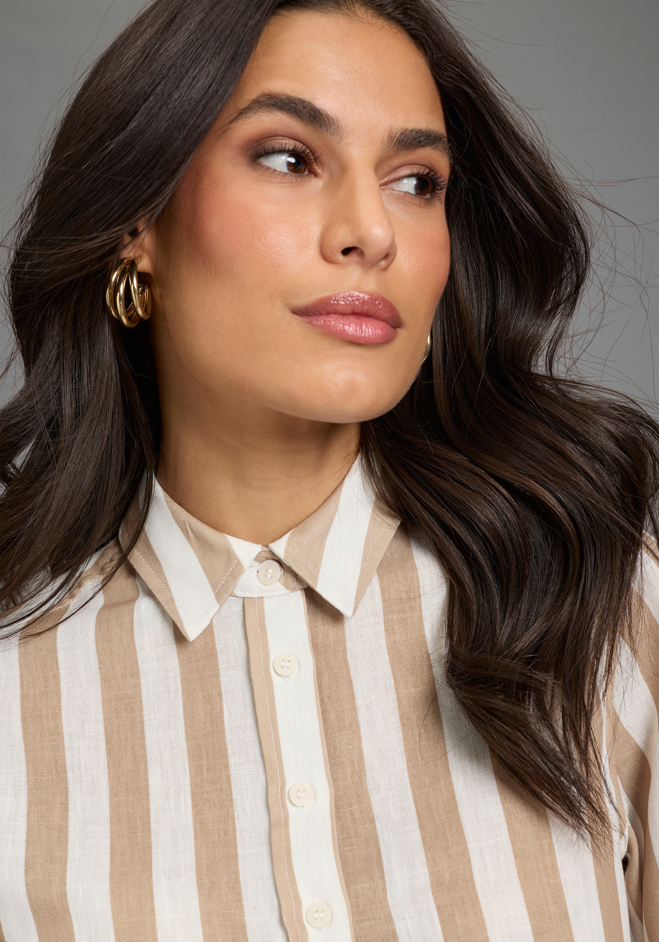 Laura Scott Hemdbluse feminin für verschiedene Anlässe, aus Webmaterial, aus Polyester