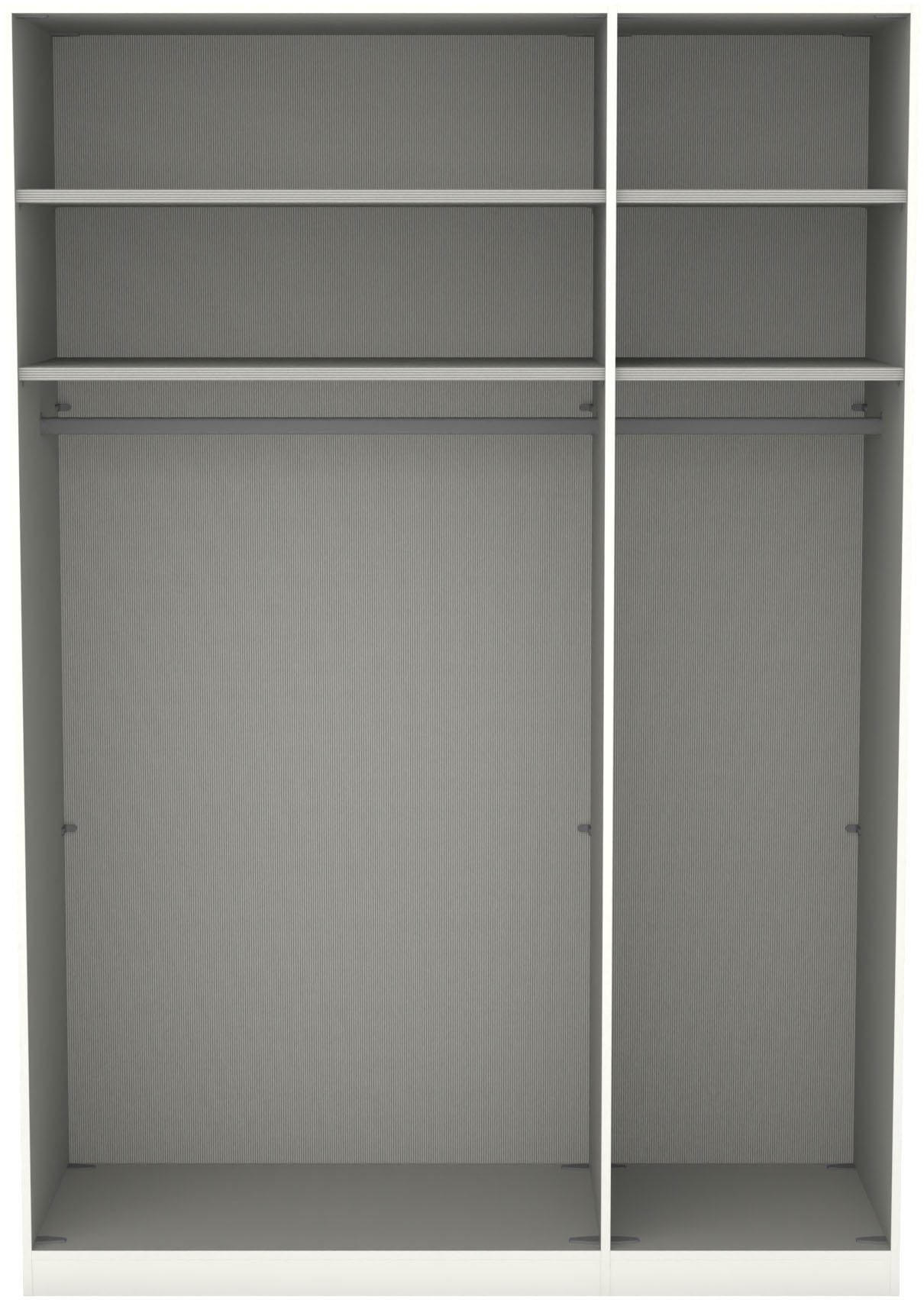 Musterring Kleiderschrank »San Diego, Kleiderschrank, Schrank, Garderobe, mit Glastüren« weiß, Türen gedämpft, 2 Höhen, mehrere Breiten, MADE IN GERMANY, 1 Stk. tlg. 3-türig (gedämpft), 4 Böden, 2 Kleiderstangen, Chromgriffe