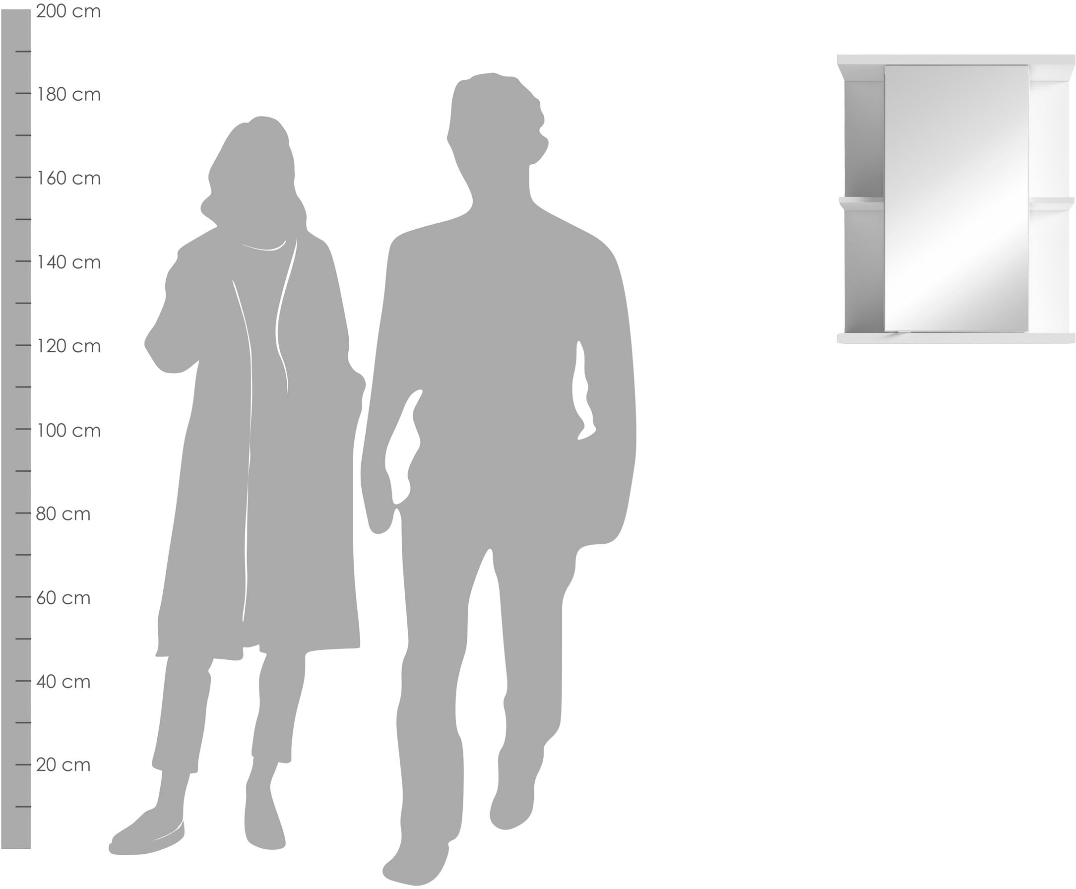 byLIVING Spiegelschrank »Nebraska« Breite 60 cm, mit großer Spiegeltür und viel Stauraum