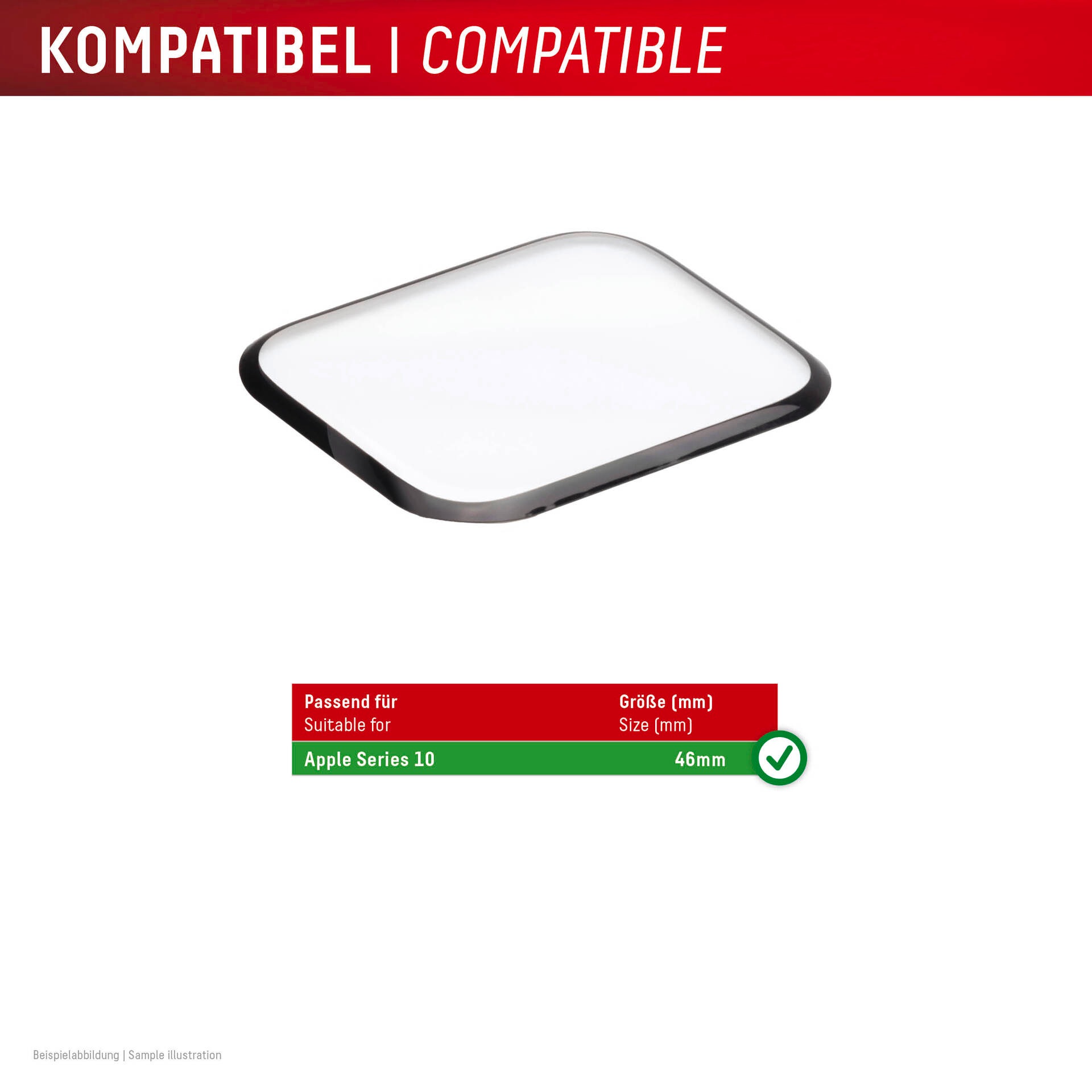 Displex Displayschutzglas »Smartwatch Glass Unbreakable Protector Full Cover«, für Apple Watch Series 10 46 mm, (Packung, 2x Acrylglas Protector), Displayschutzfolie, Schutzfolie, Bildschirmschutz, kratz- & stoßfest