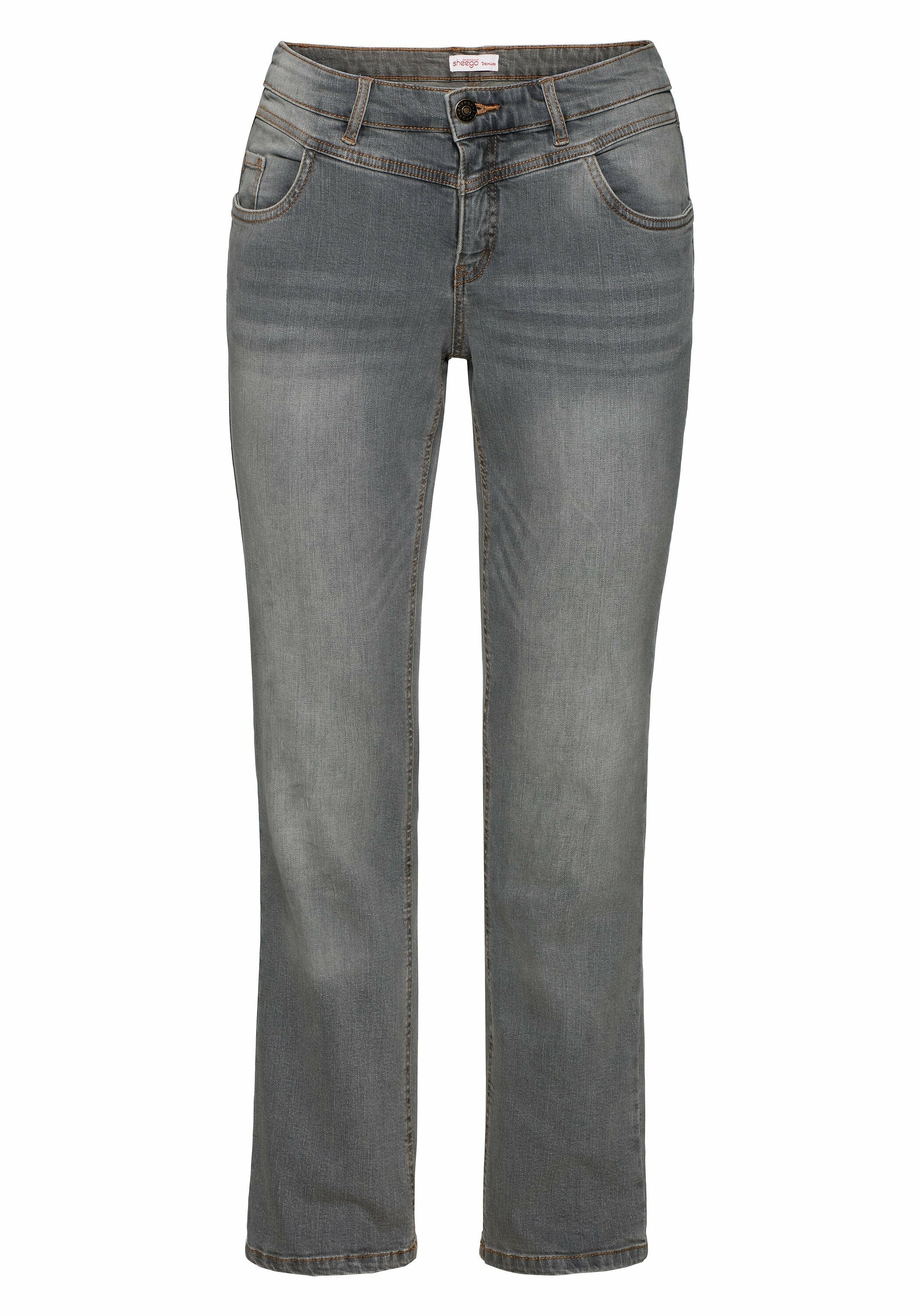 Sheego Stretch-Jeans »Jeans »Die Gerade« mit Used-Effekten«