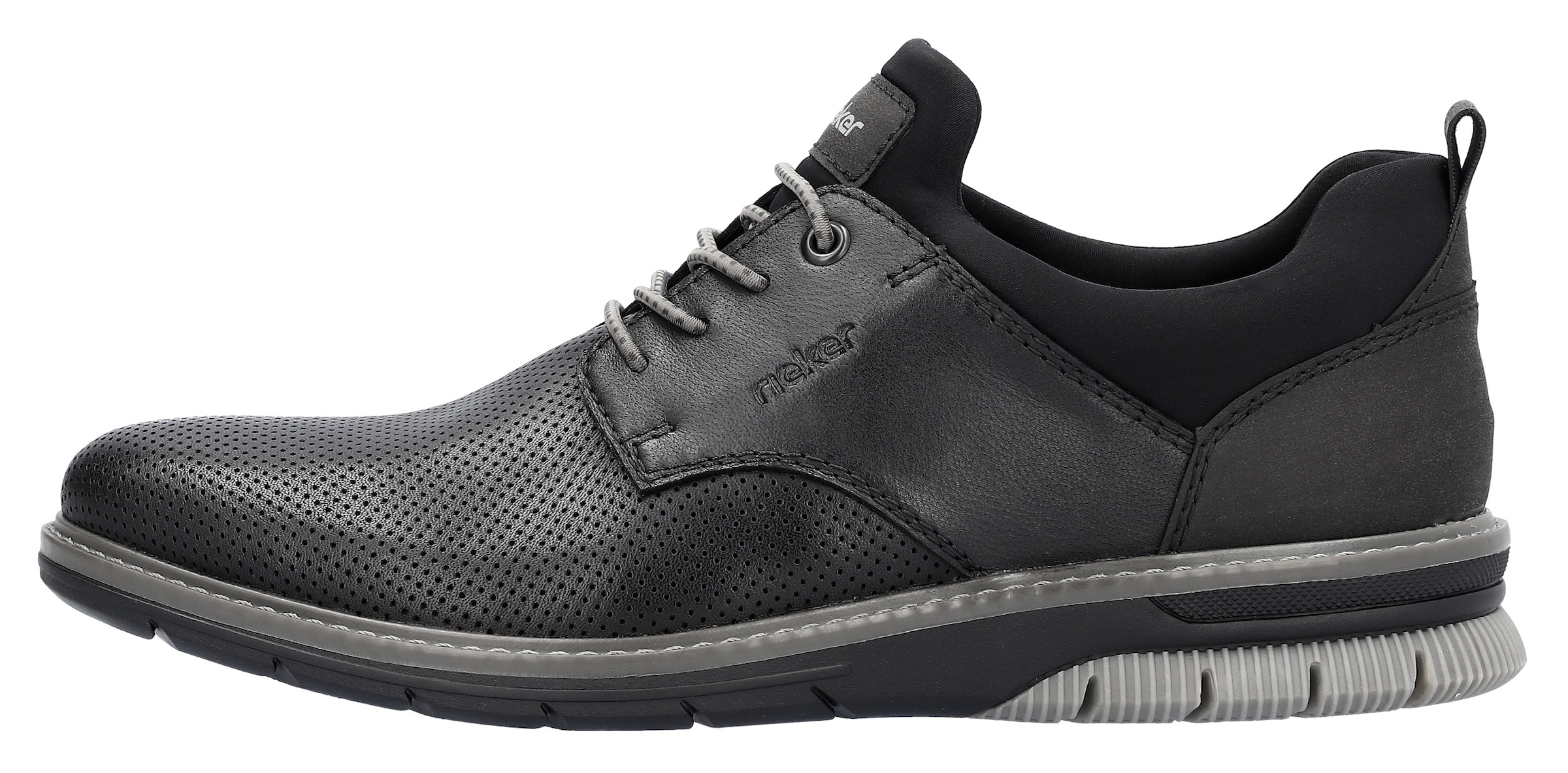 Rieker Slip-On Sneaker, Business Schuh, Slipper, Festtagsschuh mit elastischen Schnürsenkeln