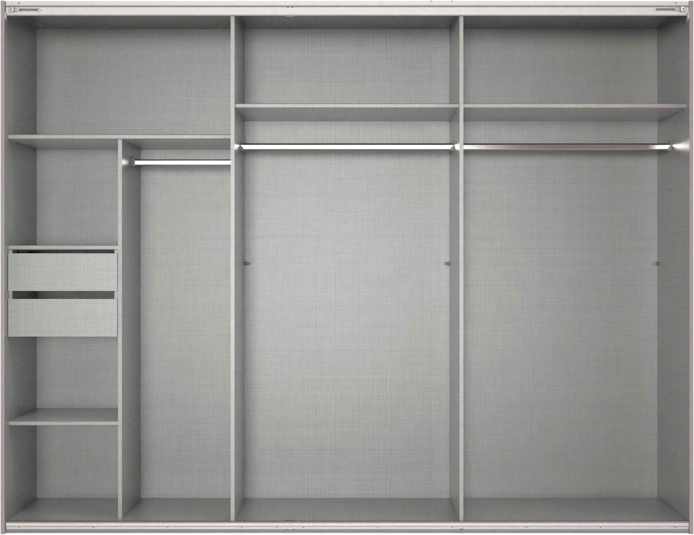 Wimex Kleiderschrank »Mugano, Made in Germany, Lieferung bis in Deine Etage und Stellort«, (wähle Deine Ausstattung: Basic oder Premium!), 3 Schwebetüren, große Größen, mit oder ohne Spiegel, Metallgriffe