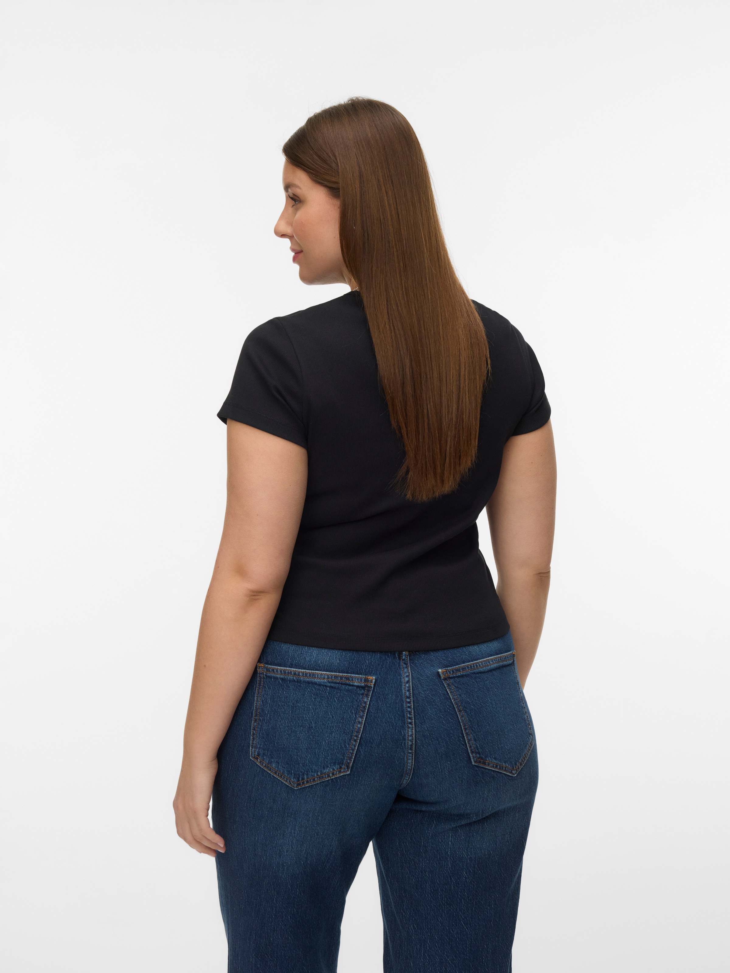 Vero Moda Curve T-Shirt »VMCHLOE SS SHORT TOP GA JRS NOOS CUR« Baumwollmischung