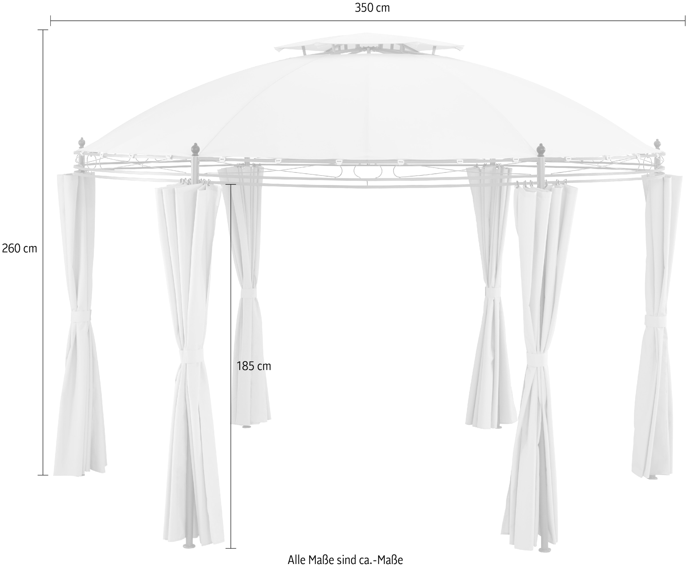 KONIFERA Pavillon »Tino«, (Set), BxT: 350 x 350 cm