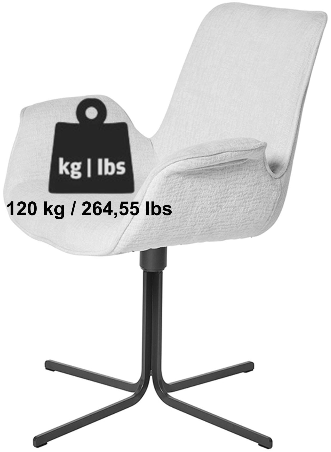 Jahnke Schalenstuhl »POLE TWIST« () Drehbar, gepolstert, mit Armlehnen, Metallgestell, B:65xT:63xH:85 cm