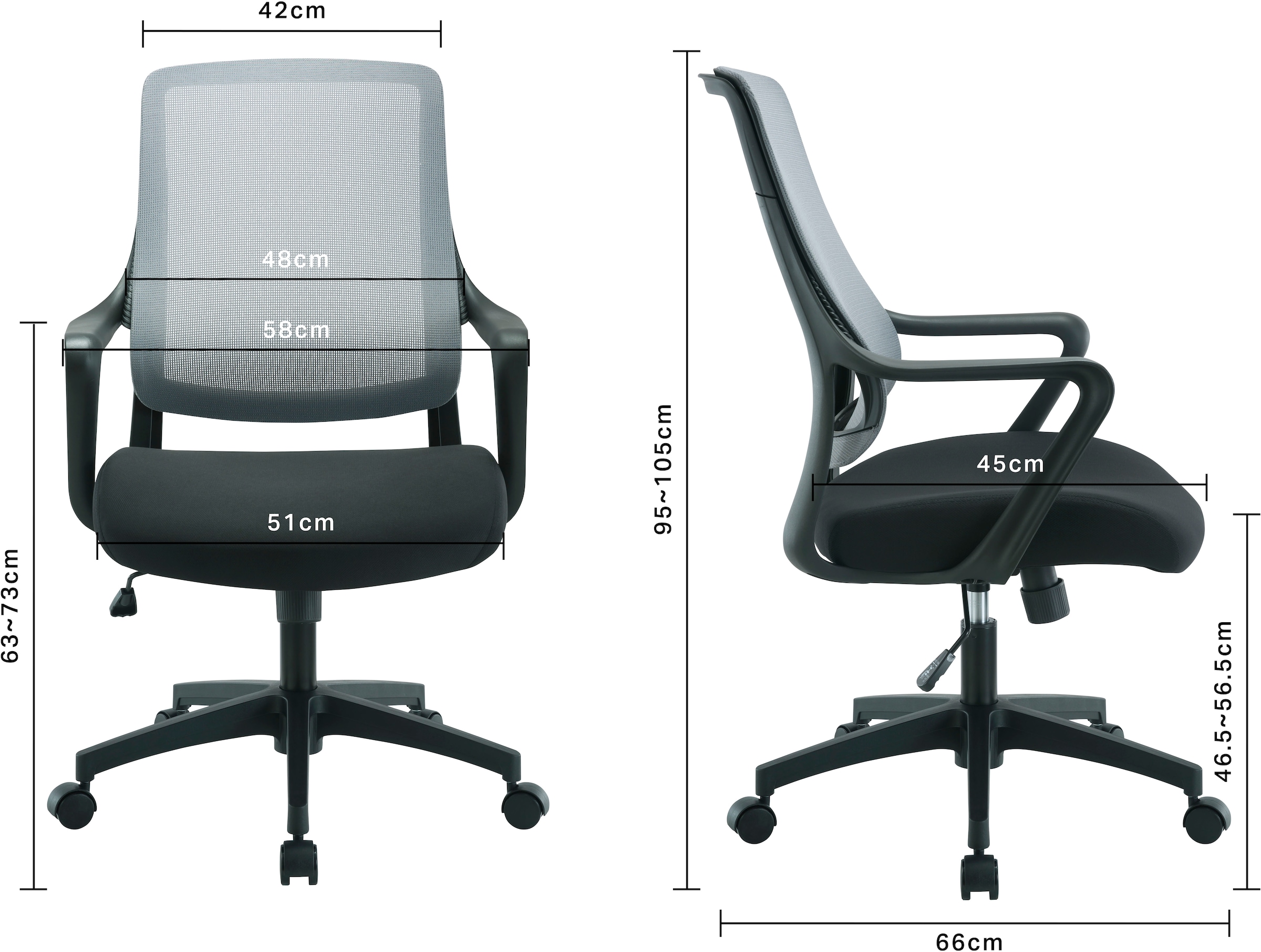 INOSIGN Bürostuhl »Imperia, komfortabler Schreibtischstuhl«, Netzstoff, im modernen Design