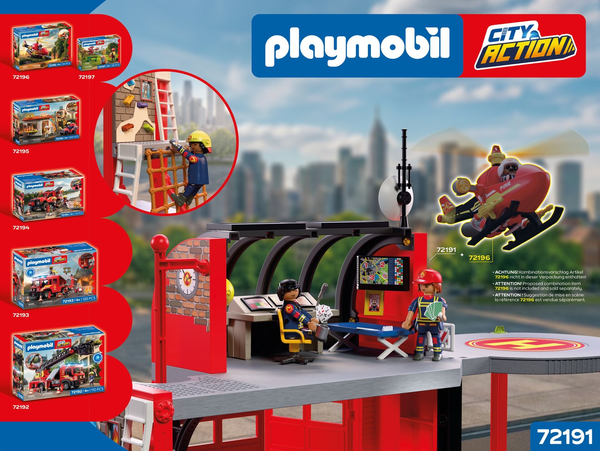Playmobil® Konstruktions-Spielset »Große Feuerwehrstation (72191), City Action« Made in Germany