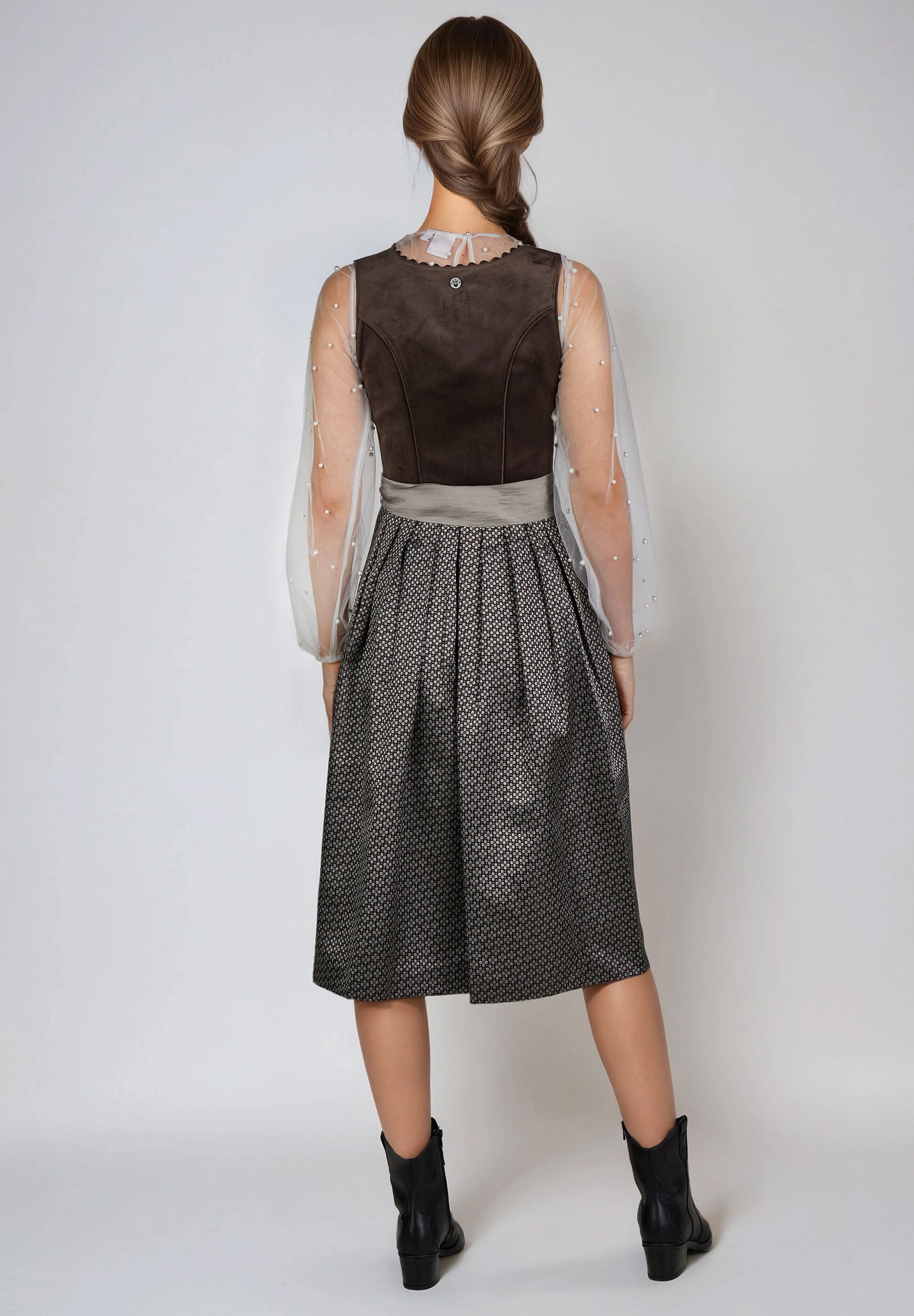 Spieth & Wensky Dirndl »Gambe« mit Samtoberteil und Herzausschnitt