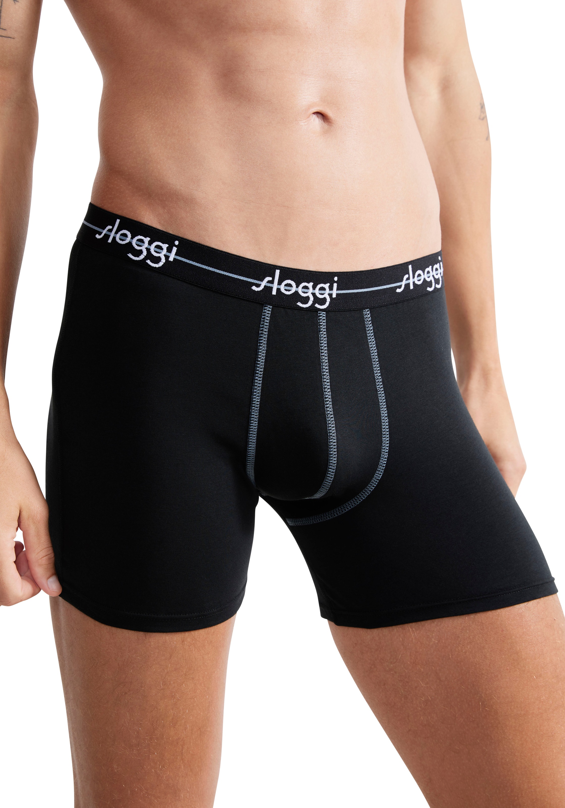 sloggi Langer Boxer »men Start Short« 2er Pack,  moderne bequeme Basics, ohne Eingriff, weiches Taillenband