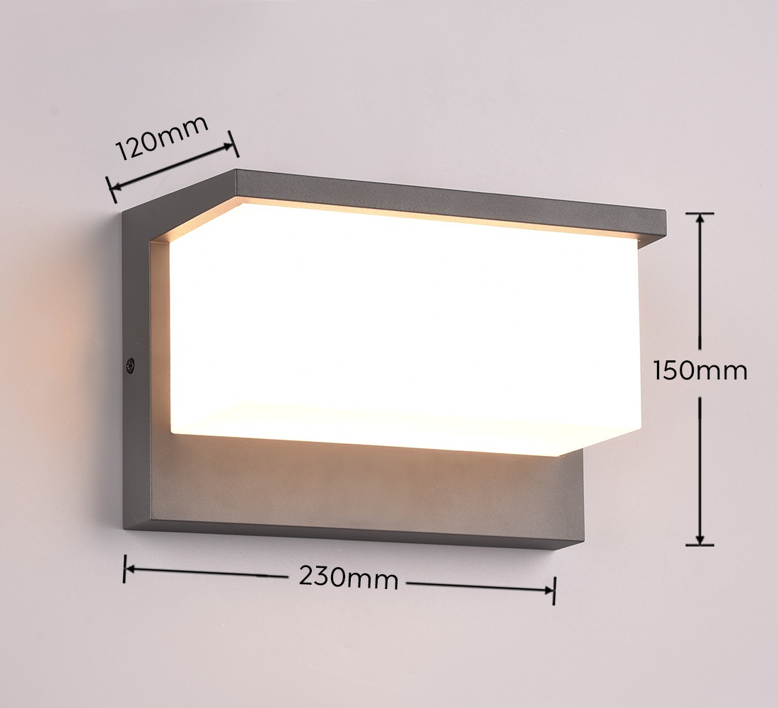 TRIO Leuchten LED Außen-Wandleuchte »NESTOS, Outdoor Wandlampe Hauswand IP54, LED 13W 1300 Lumen 3000 K« LED-Board 1 Stk. Warmweiß LED Wandlampe Garten Terrasse Hauswand, Schirm Kunststoff Breite 23 cm