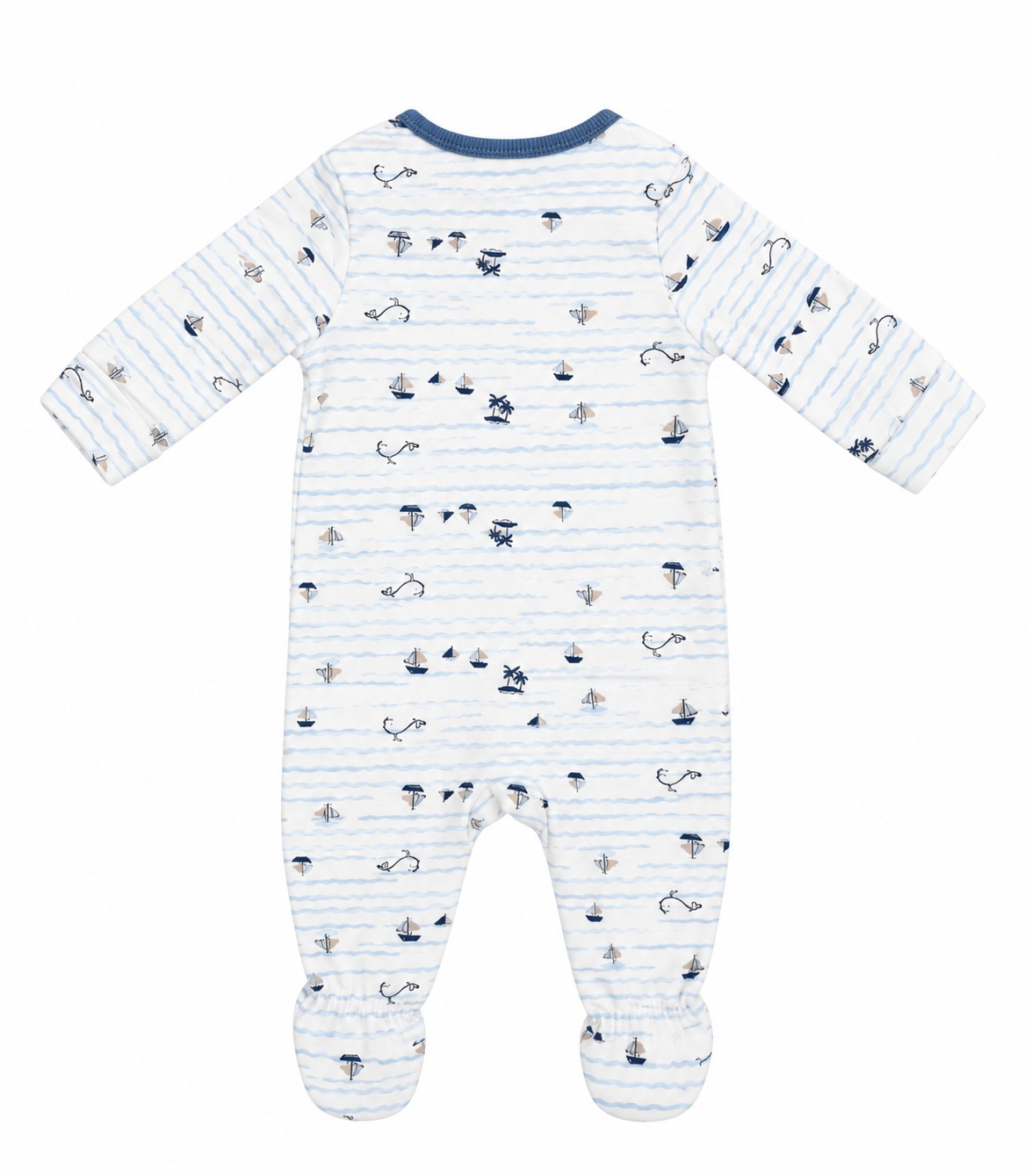 HUGGIES babywear Schlafoverall »HUGB FOOTED COVERALL« mit maritimem Alloverprint, Baumwolle