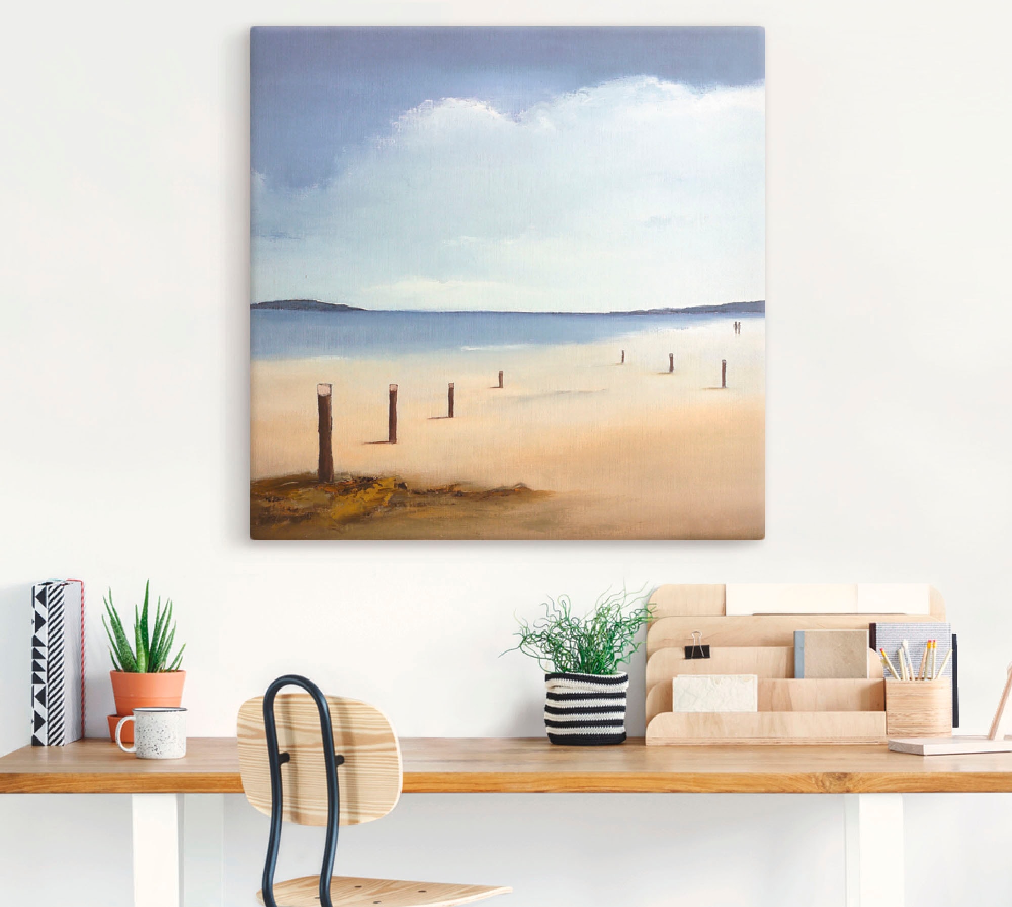 Artland Leinwandbild »Am Strand entlang« Strand 1 Stk. tlg. auf Holzrahmen gespannt