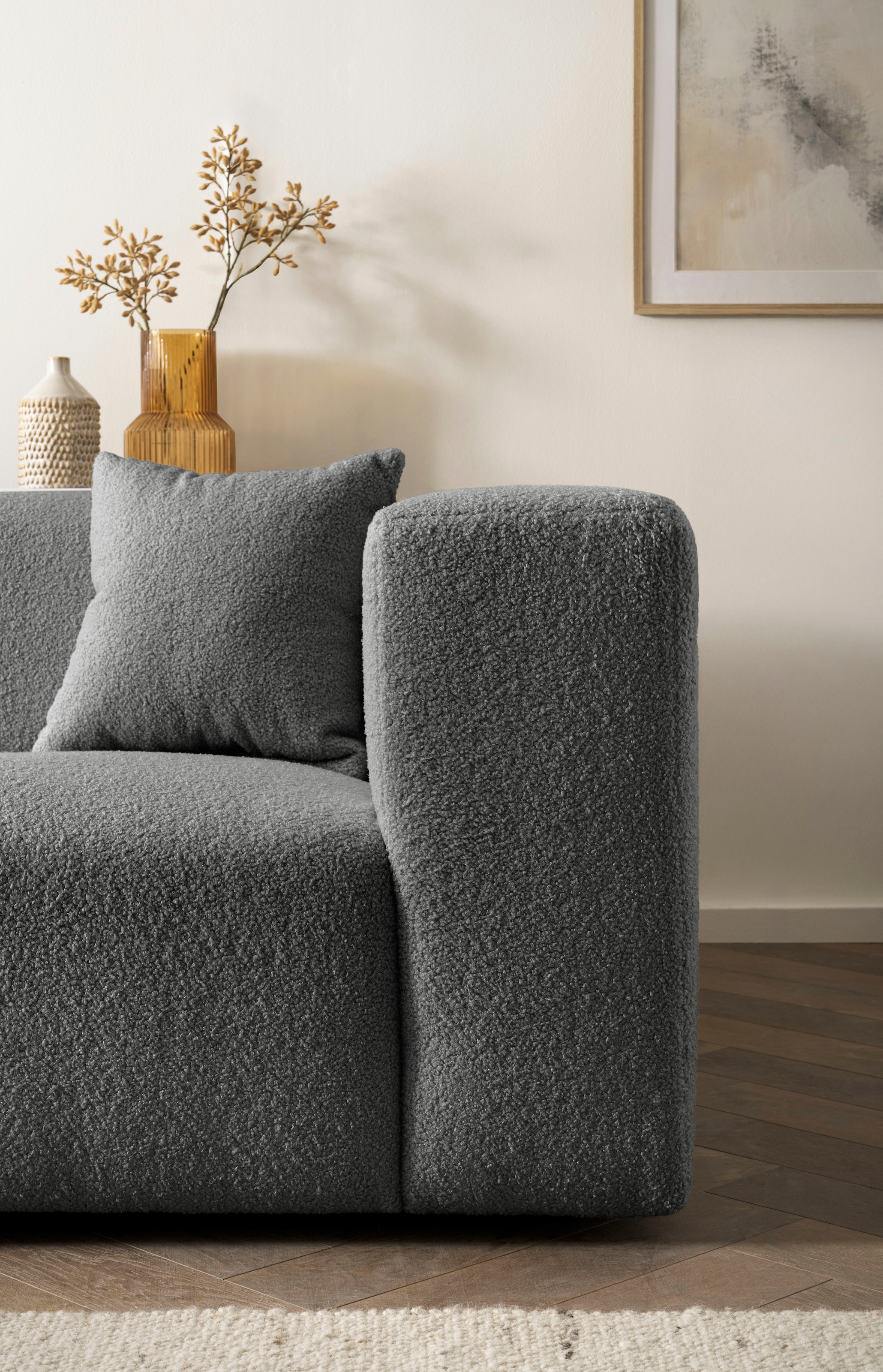 andas Polsterecke »BAKELS, Ecksofa-Set mit Hocker, L-Form mit Schlaffunktion«, Ecksofa-Set (incl. Hocker) im trendigen Megacord