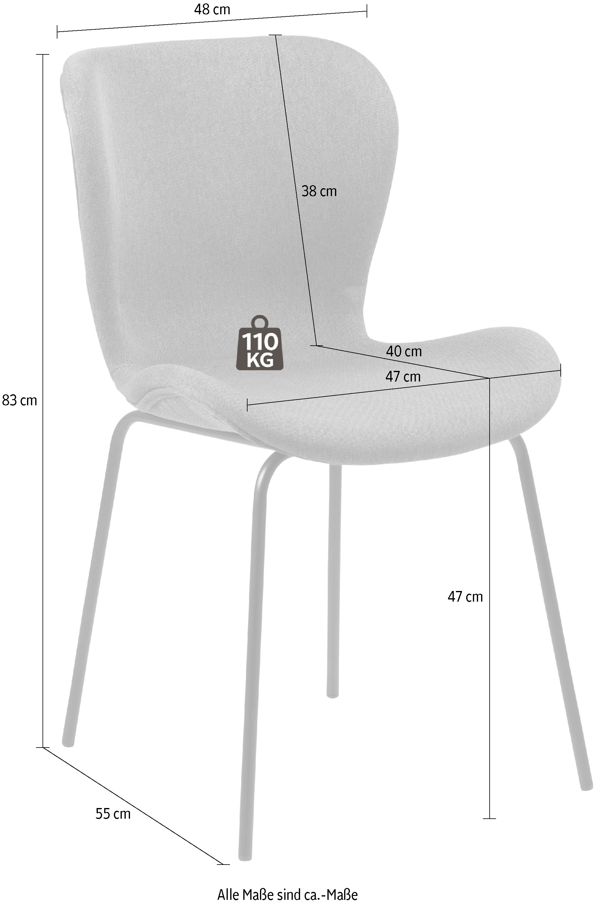 Webstoff Webstoff, Sitzhöhe schwarzen Set, 47 OTTO 2er ACTONA Metallbeinen, Bezug, cm bei GROUP Esszimmerstuhl,