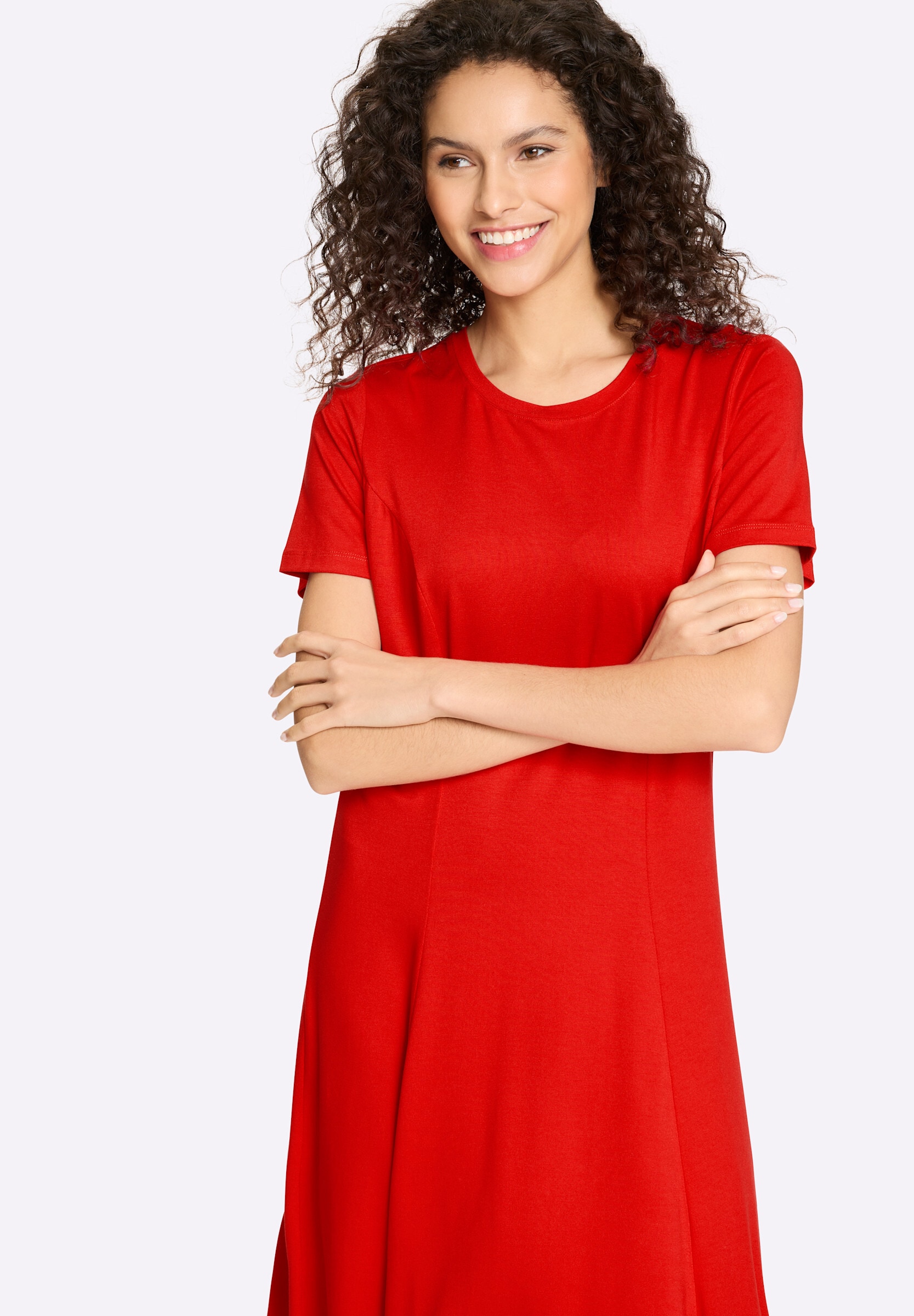 heine Shirtkleid »Jersey-Kleid Jerseykleid mit Kurzarm« Ohne Taschen