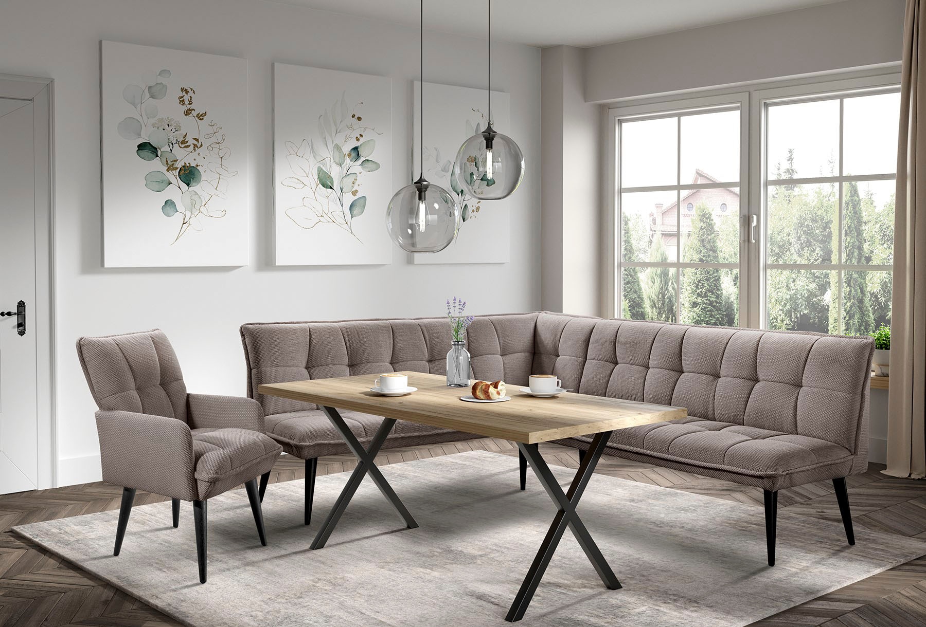 exxpo - sofa fashion Essbank »Mocca Essbank, Sitzbank« hoher Sitzkomfort, bequem und elegant, hochwertige Detailverarbeitung