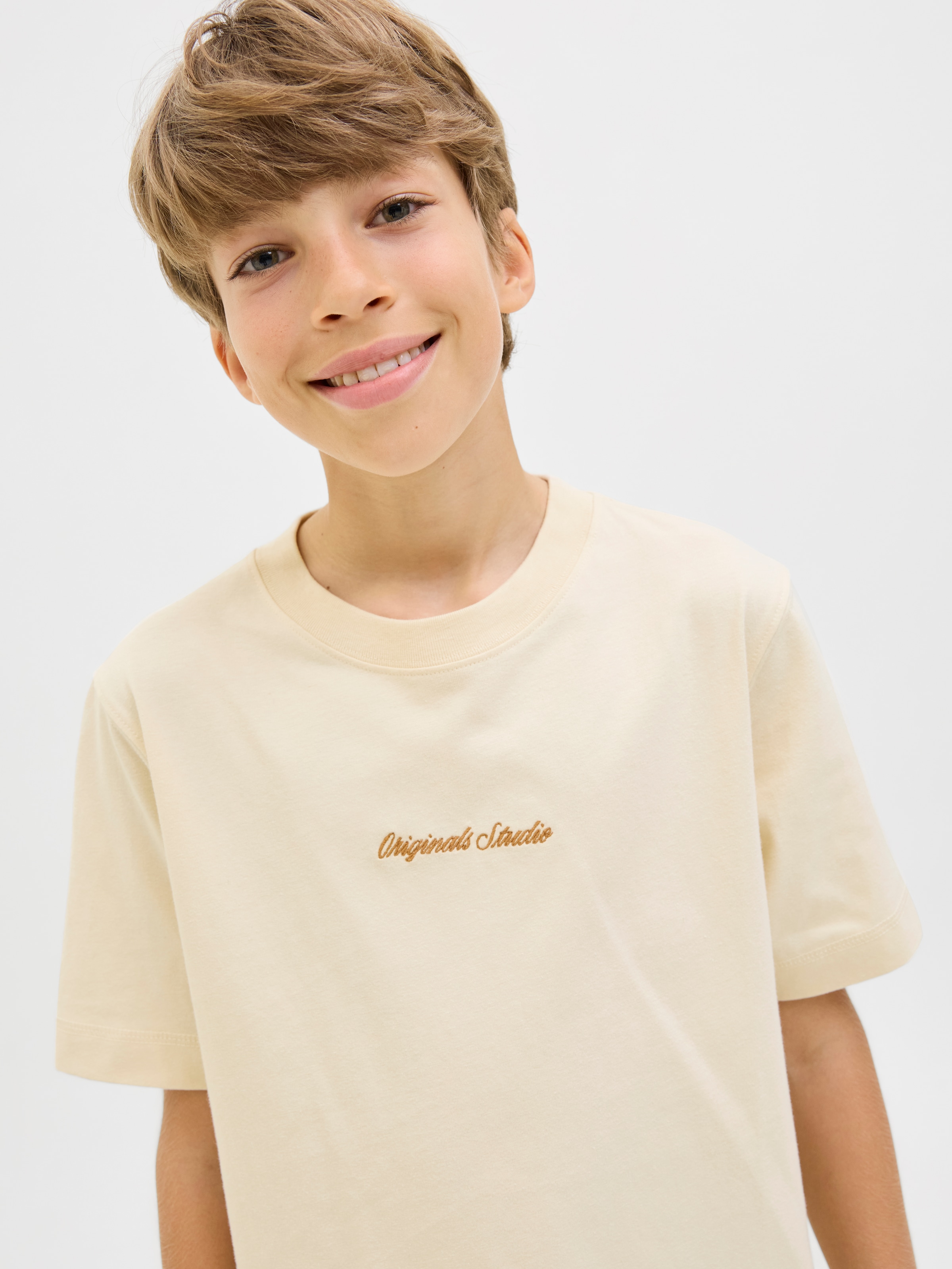 Jack & Jones Junior T-Shirt »JORNORREBRO EMB TEE SS CN NOOS JNR« Baumwolle, relaxed fit, Kurzarm