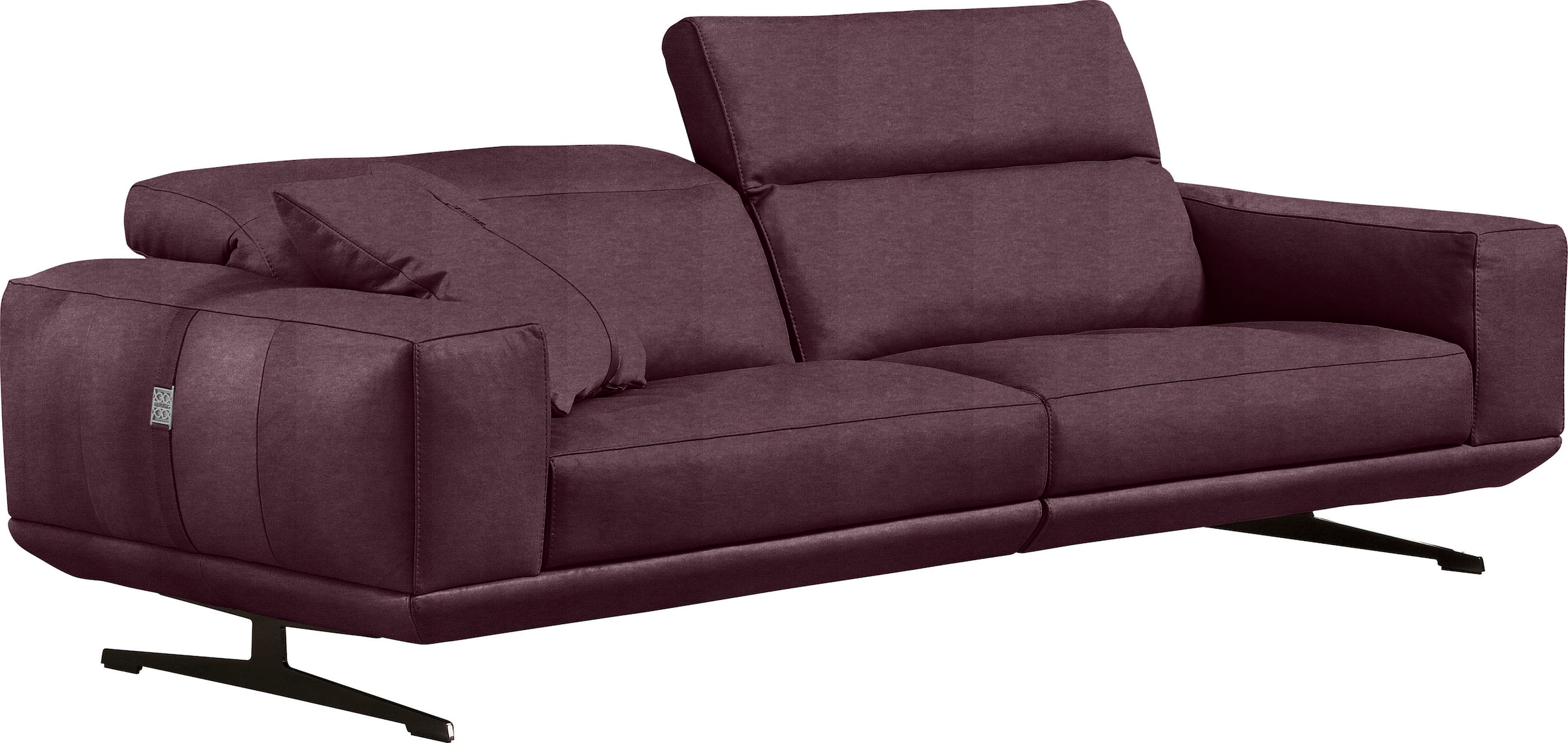 Egoitaliano 2,5-Sitzer »Gloria, super bequem und hochwertige Verarbeitung, edles Design«, beidseitig verstellbare Rückenelemente, mit Metallfüßen