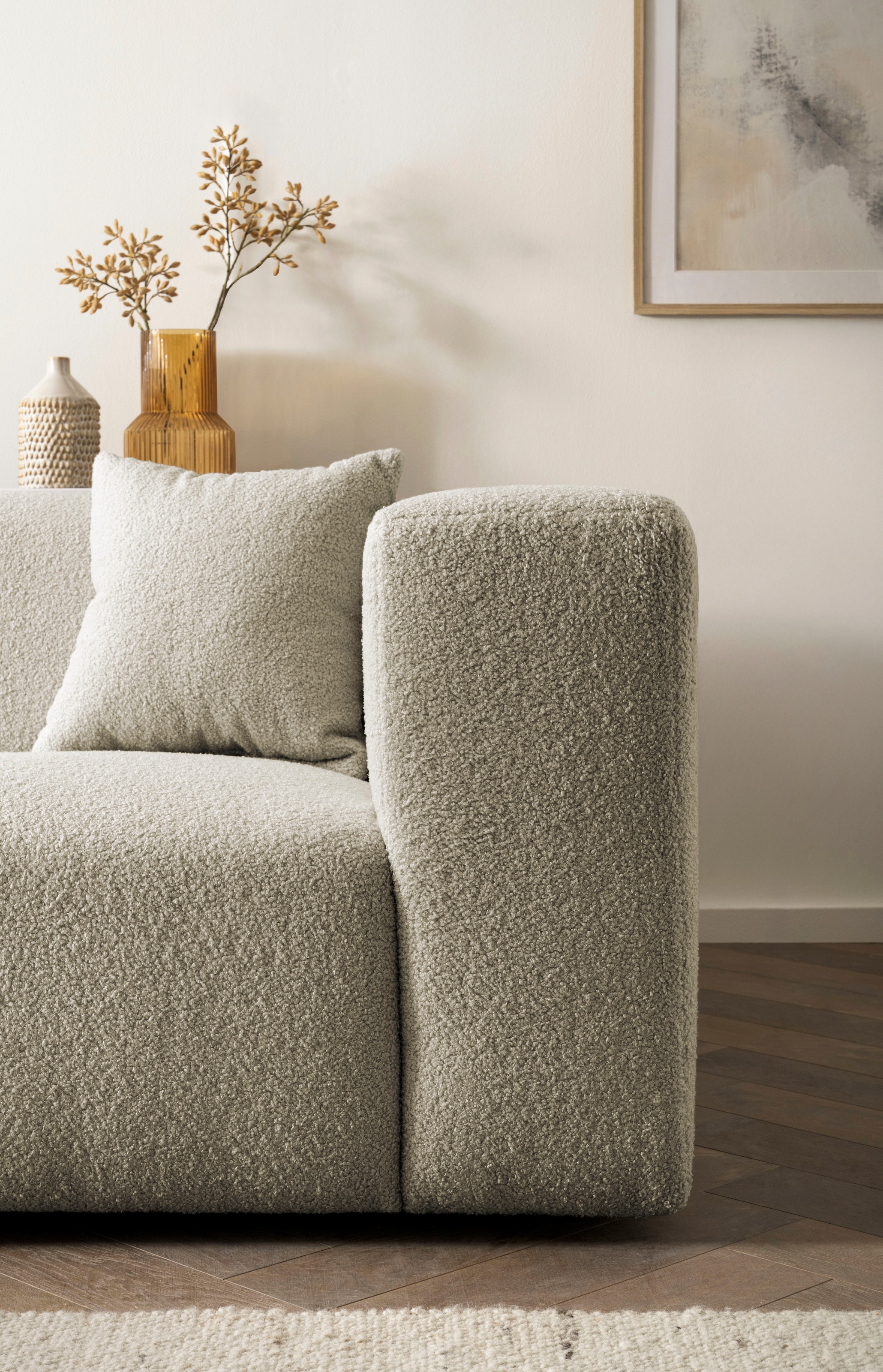 andas Polsterecke »BAKELS, Ecksofa-Set mit Hocker, L-Form mit Schlaffunktion«, Ecksofa-Set (incl. Hocker) im trendigen Megacord