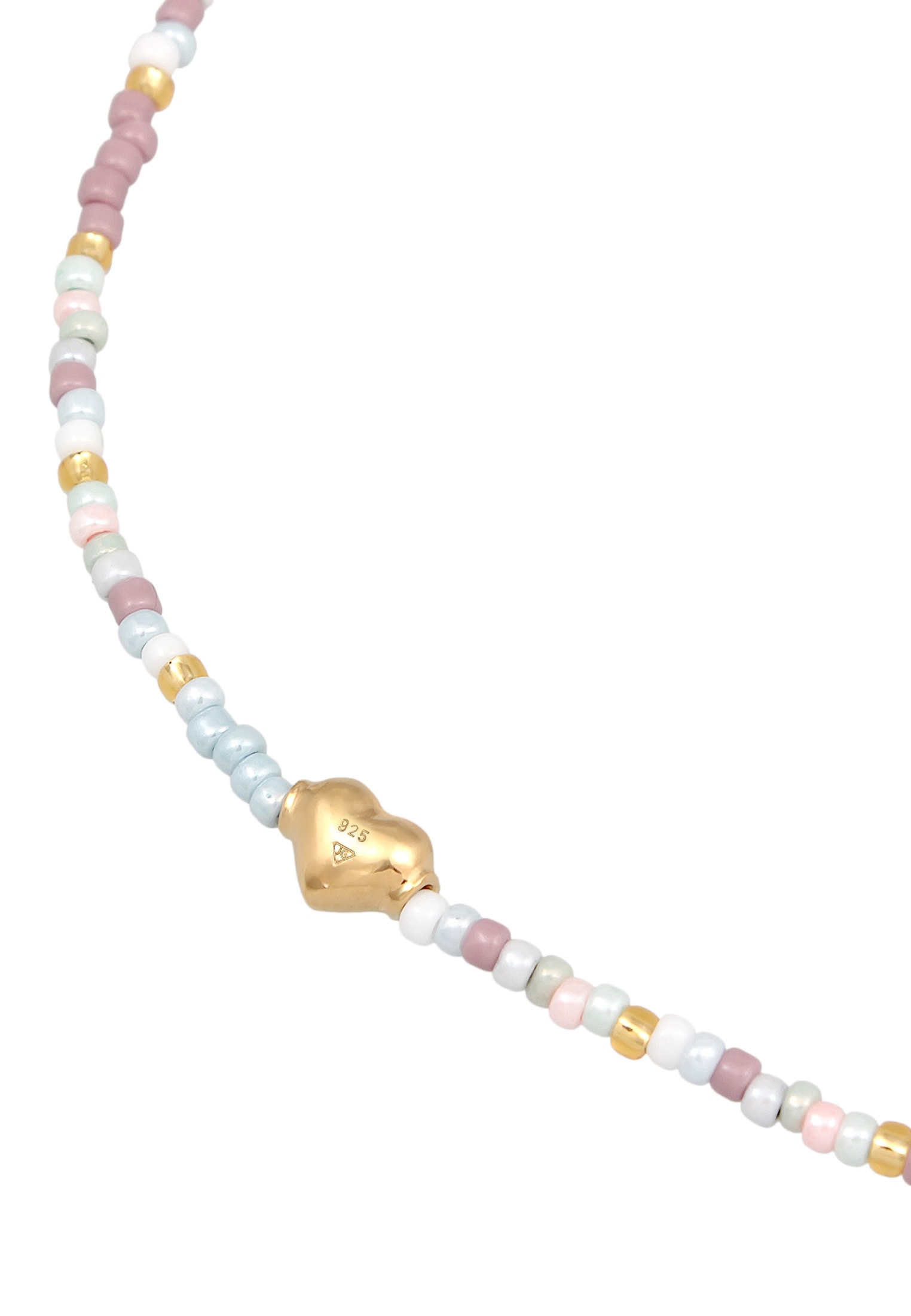Elli Armkette »Armband Herz Glas Beads Sommer Style 925 Silber«