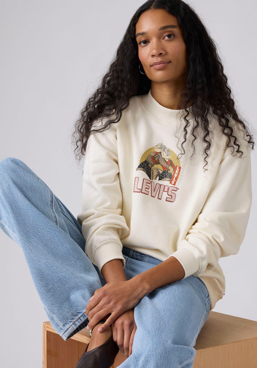 Levi's® Sweater »GR COLLINS MOCKNE«, mit Frontprint und Glitzersteinen
