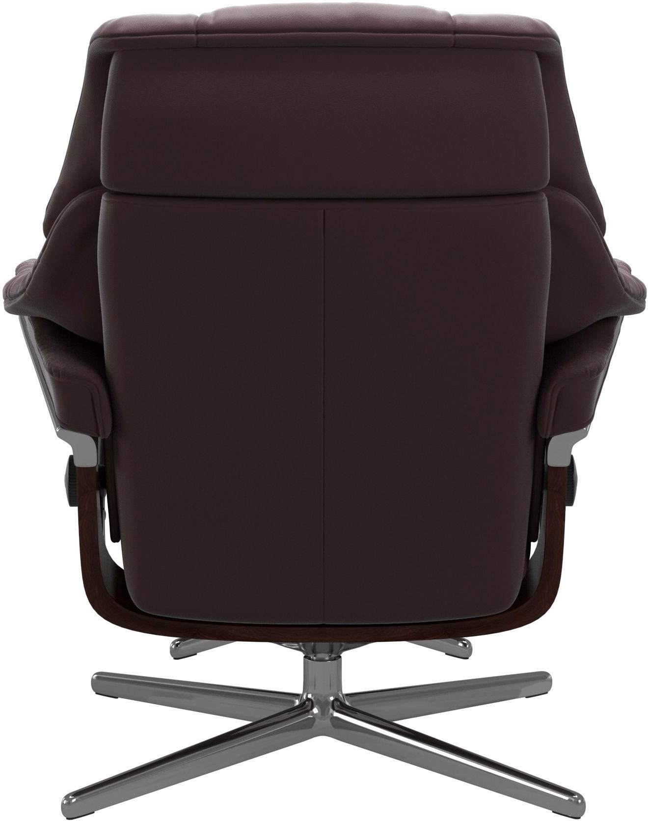 Stressless® Relaxsessel »Reno«, (Set, Relaxsessel mit Hocker), mit Hocker, mit Cross Base, Größe S, M & L, Holzakzent Braun