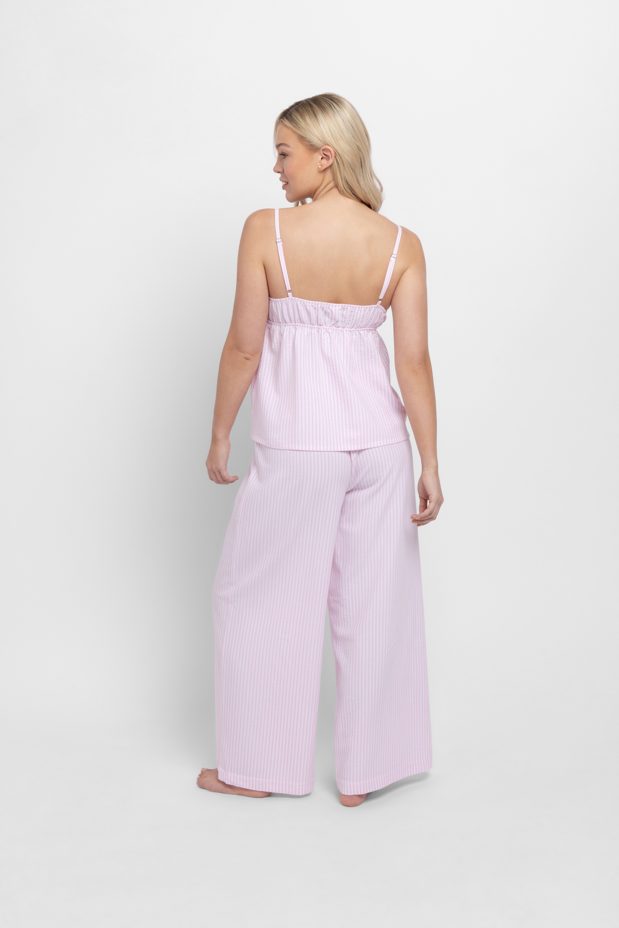 Dorina Pyjamahose »Diana«  Gummizug, Bindeband, gestreift, weites Bein