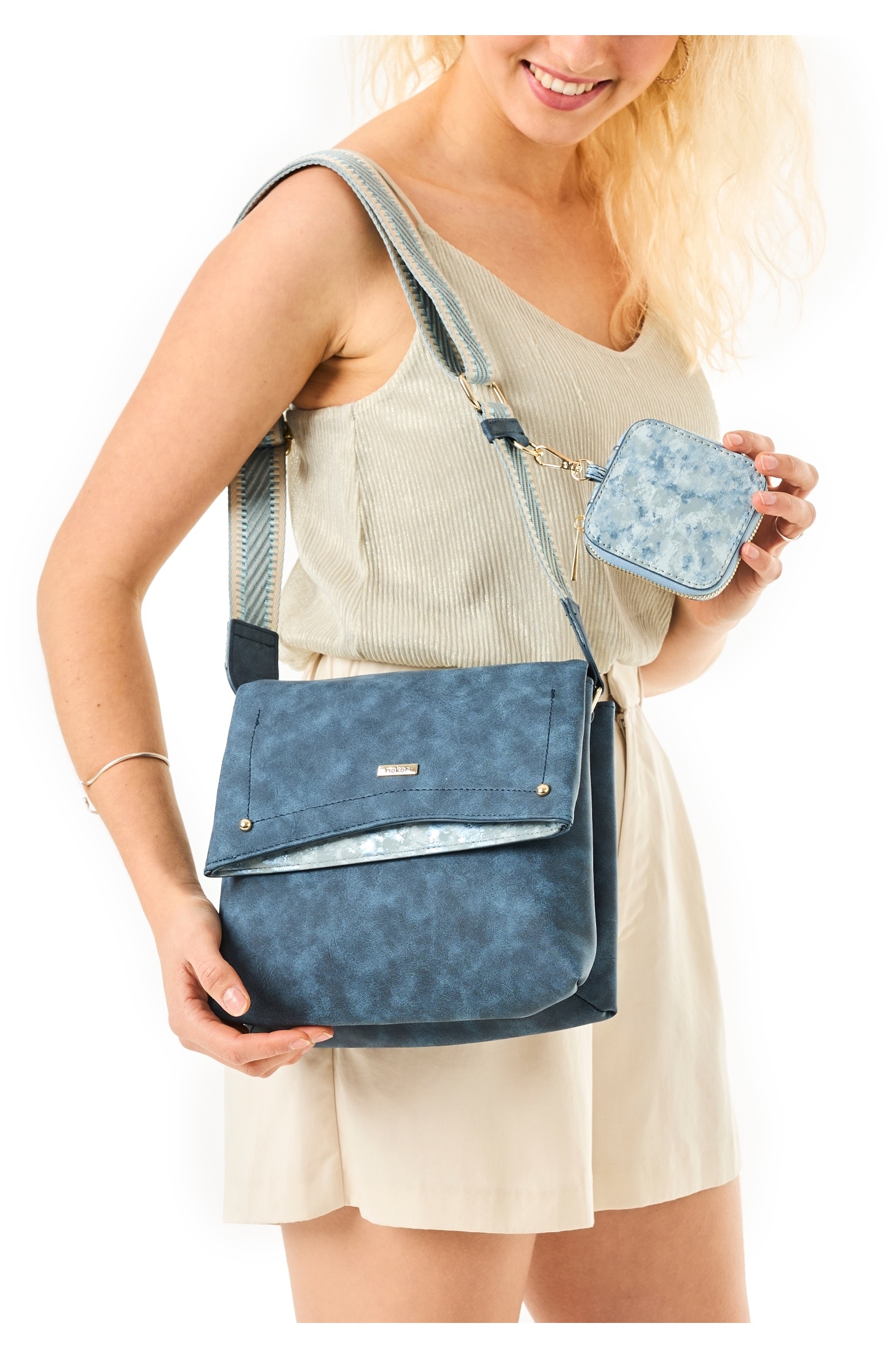 Rieker Schultertasche, Umhängetasche, Damen-Tasche mit abnehmbarem Täschchen