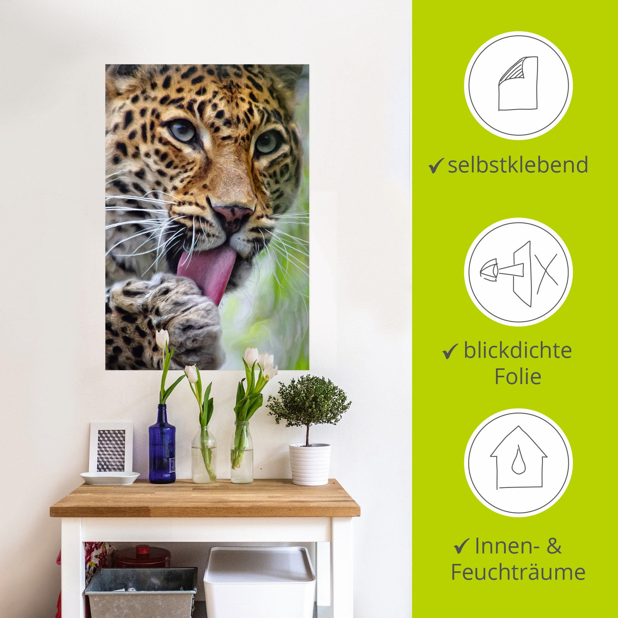 Artland Wandbild »Leopard«, Wildtiere, (1 St.), als Leinwandbild, Poster, Wandaufkleber in verschied. Größen