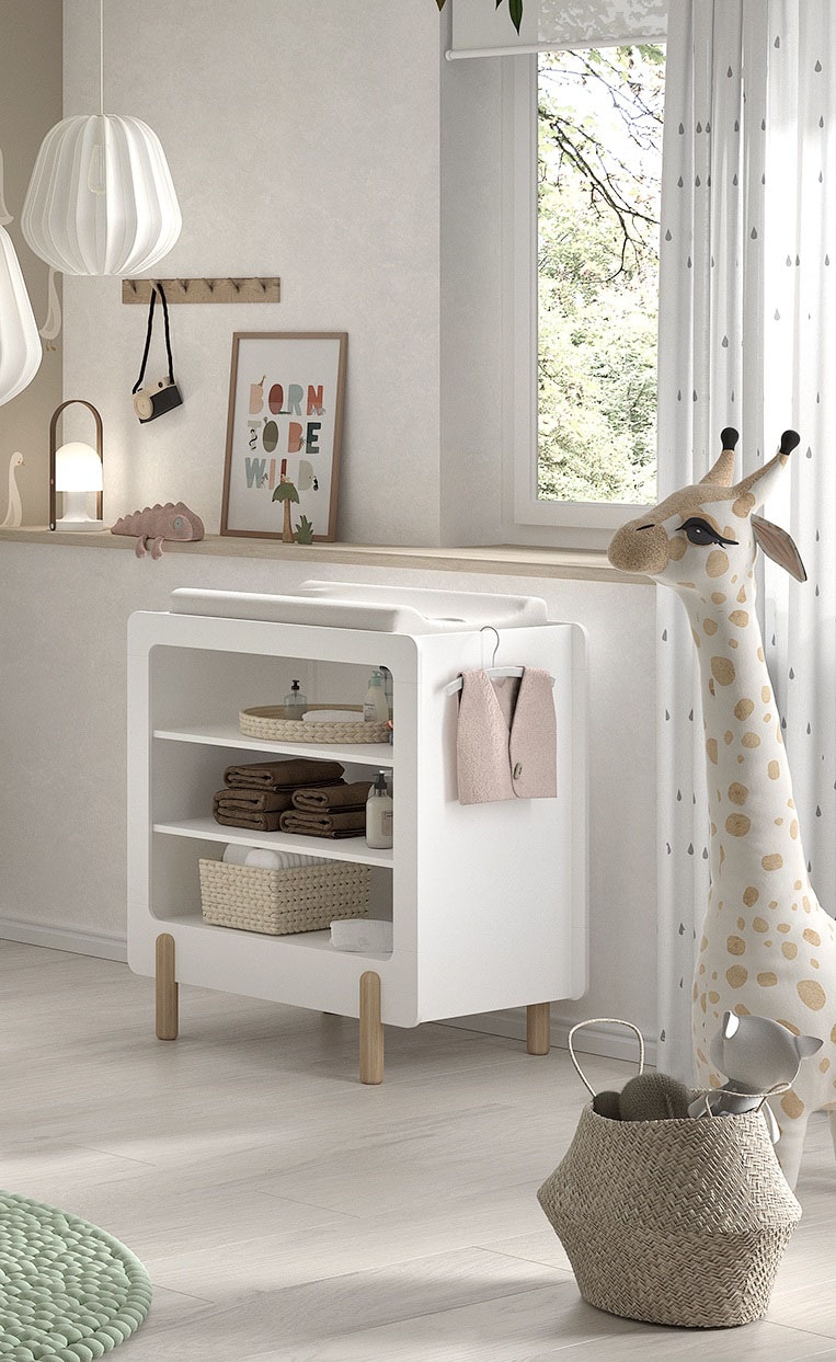 Vipack Kommode »Smile, Wickelregal mit 3 Fächern, MDF weiß lackiert«, (B/H/T ca. 88x95,3x54,4cm, Fläche für Wickelauflage B: 77 x T: 51 cm), ohne Wickelauflage, feste Böden, bietet viel Stauraum