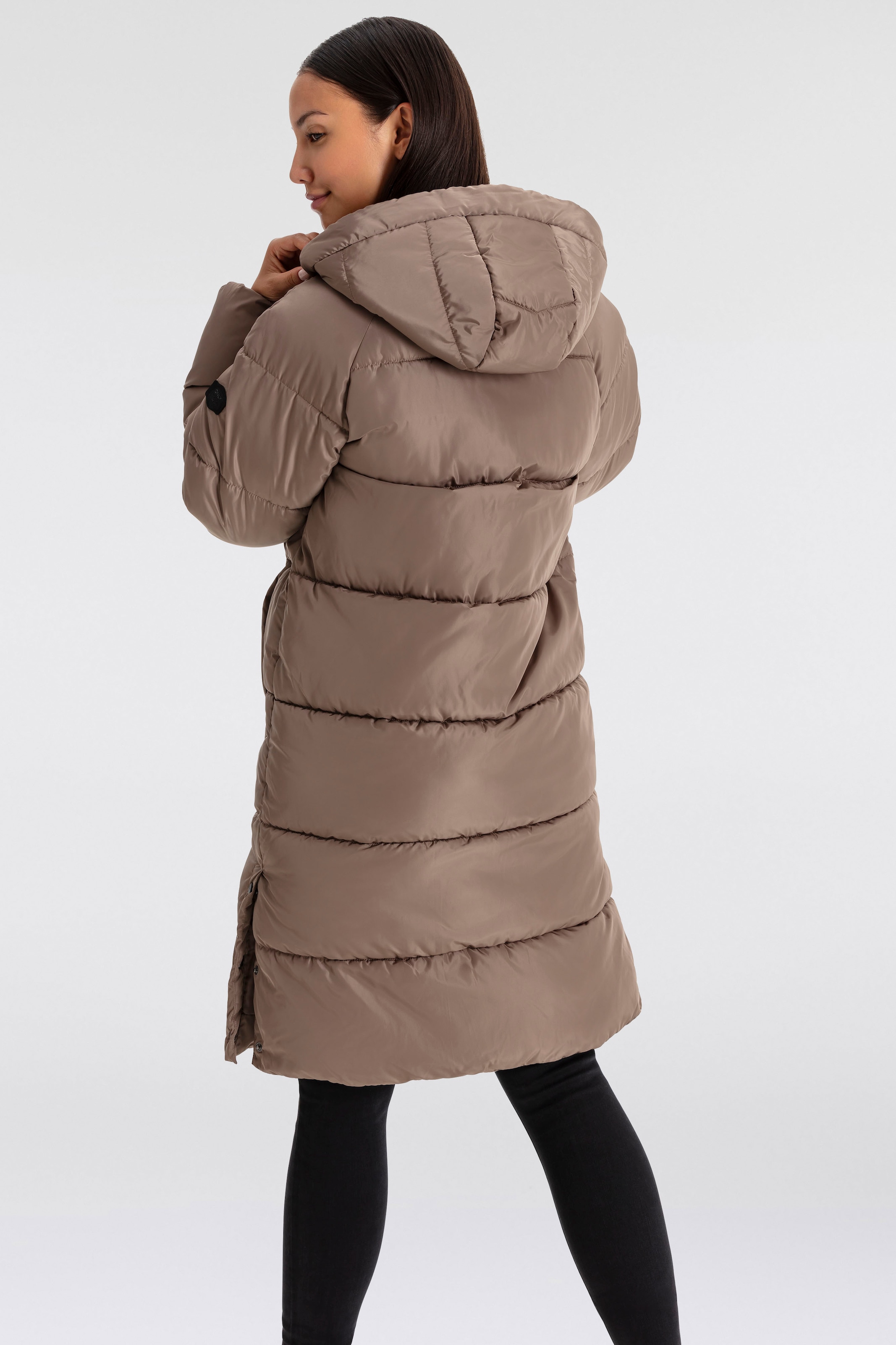 ONLY Steppmantel »ONLAMAND LONG PUFFER COAT CS OTW«, mit Kapuze und praktischem 2-Wege Reißverschluss