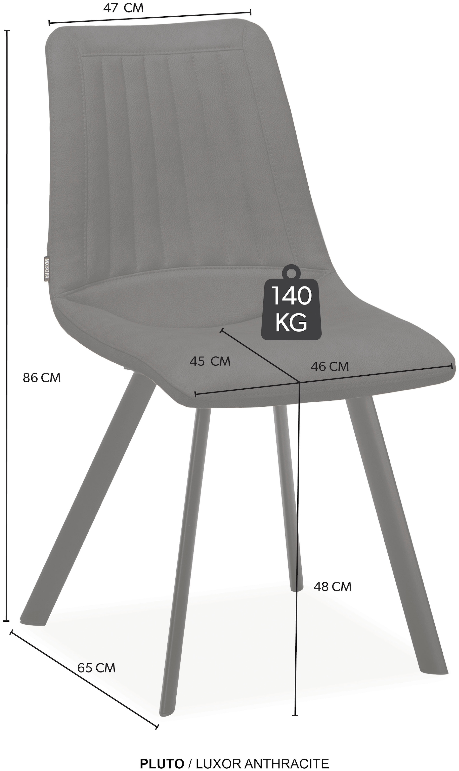 OMG Design Esszimmerstuhl »Pluto«, (Set), 2 St., Stoff, pflegeleichte Microfaser, Lederoptik