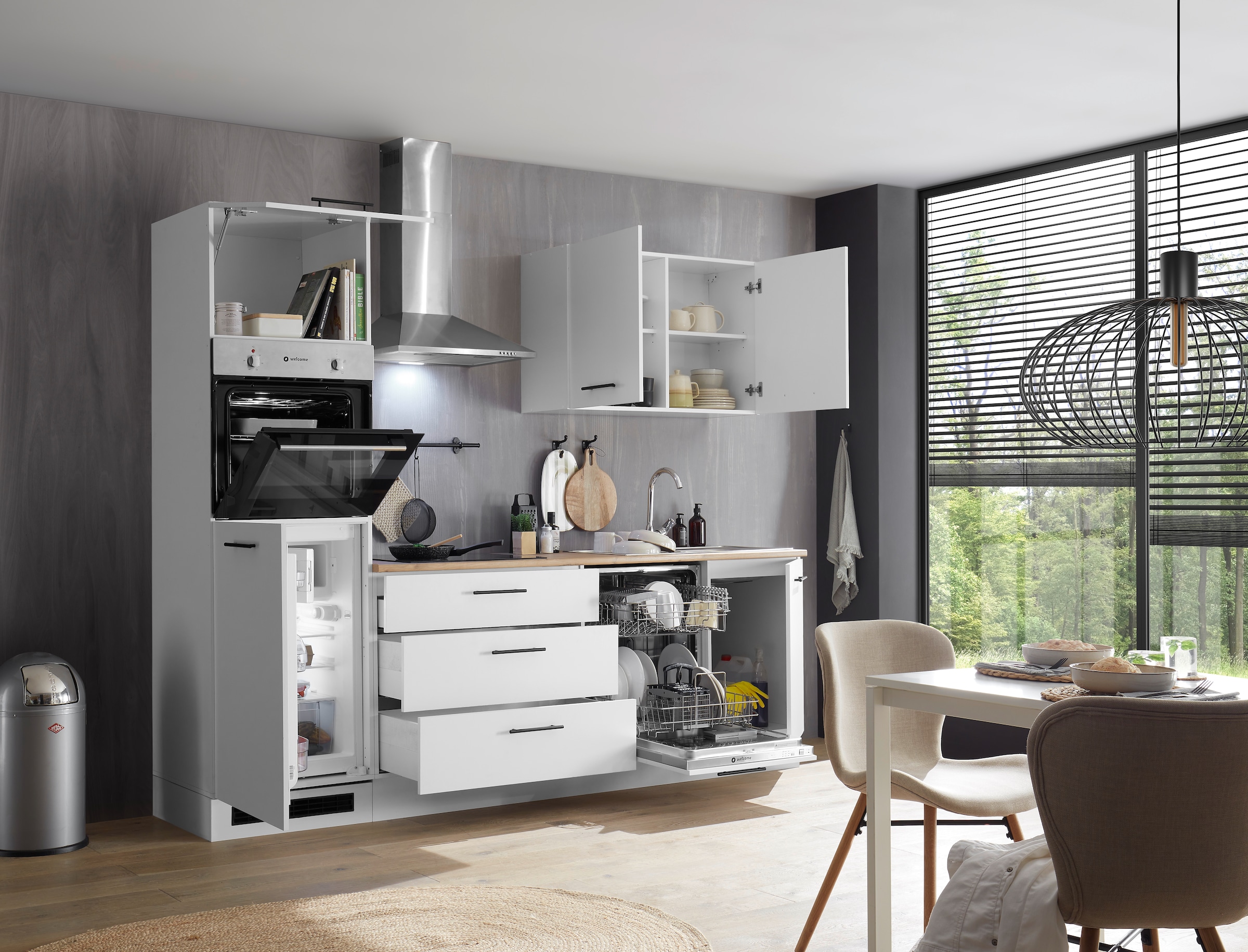 BASIC by Balculina Küchenzeile »Tirol B/H/T 250x212x60 cm« Breite 250 cm, wahlweise mit E-Geräten