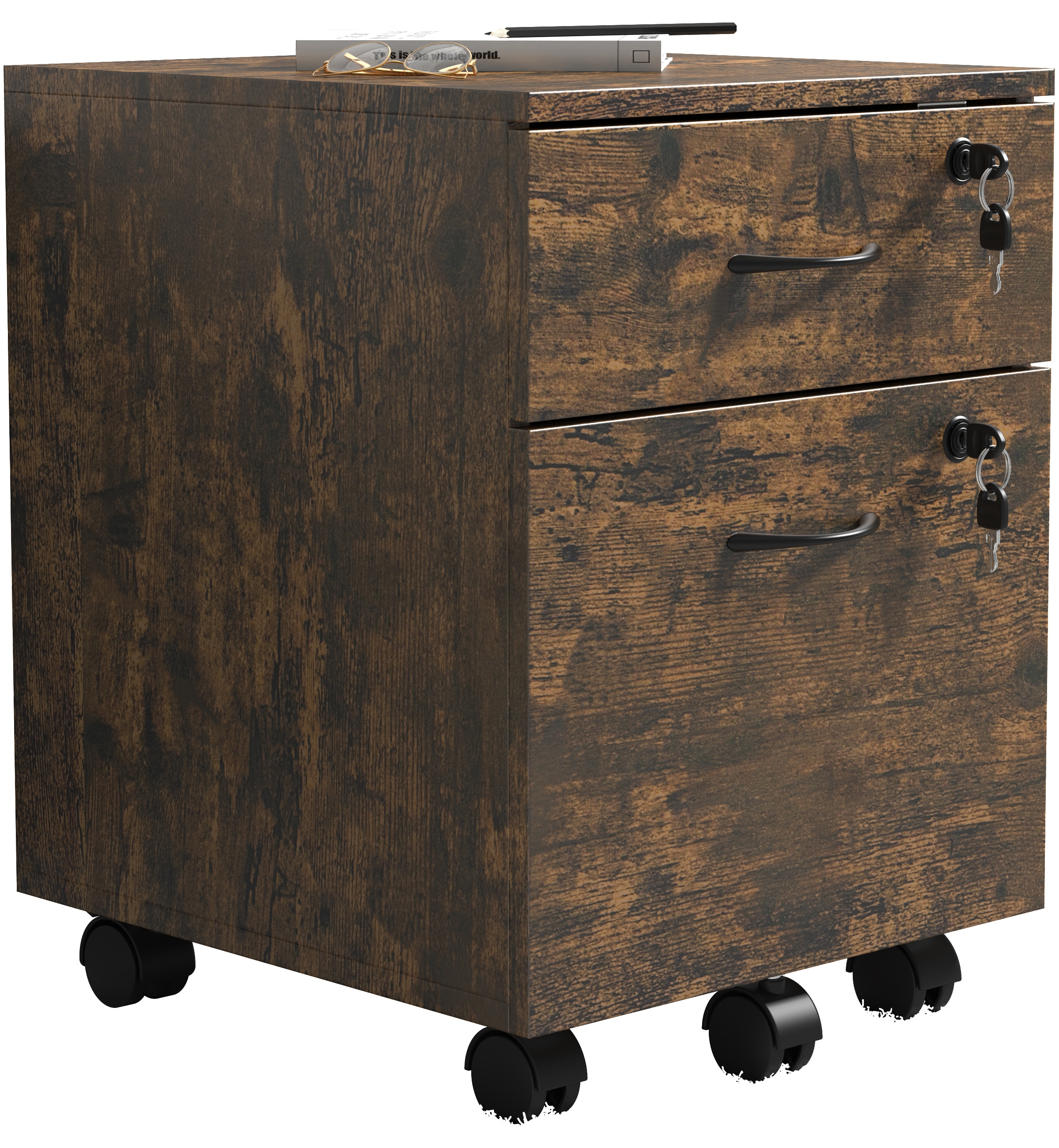 VCM Container »VCM Rollcontainer | Beistellcontainer mit zwei Schubladen | Maße ca. H. 55 x B. 40 x T. 44 cm | Bürocontainer abschließbar - Baula M«, (1 St.)