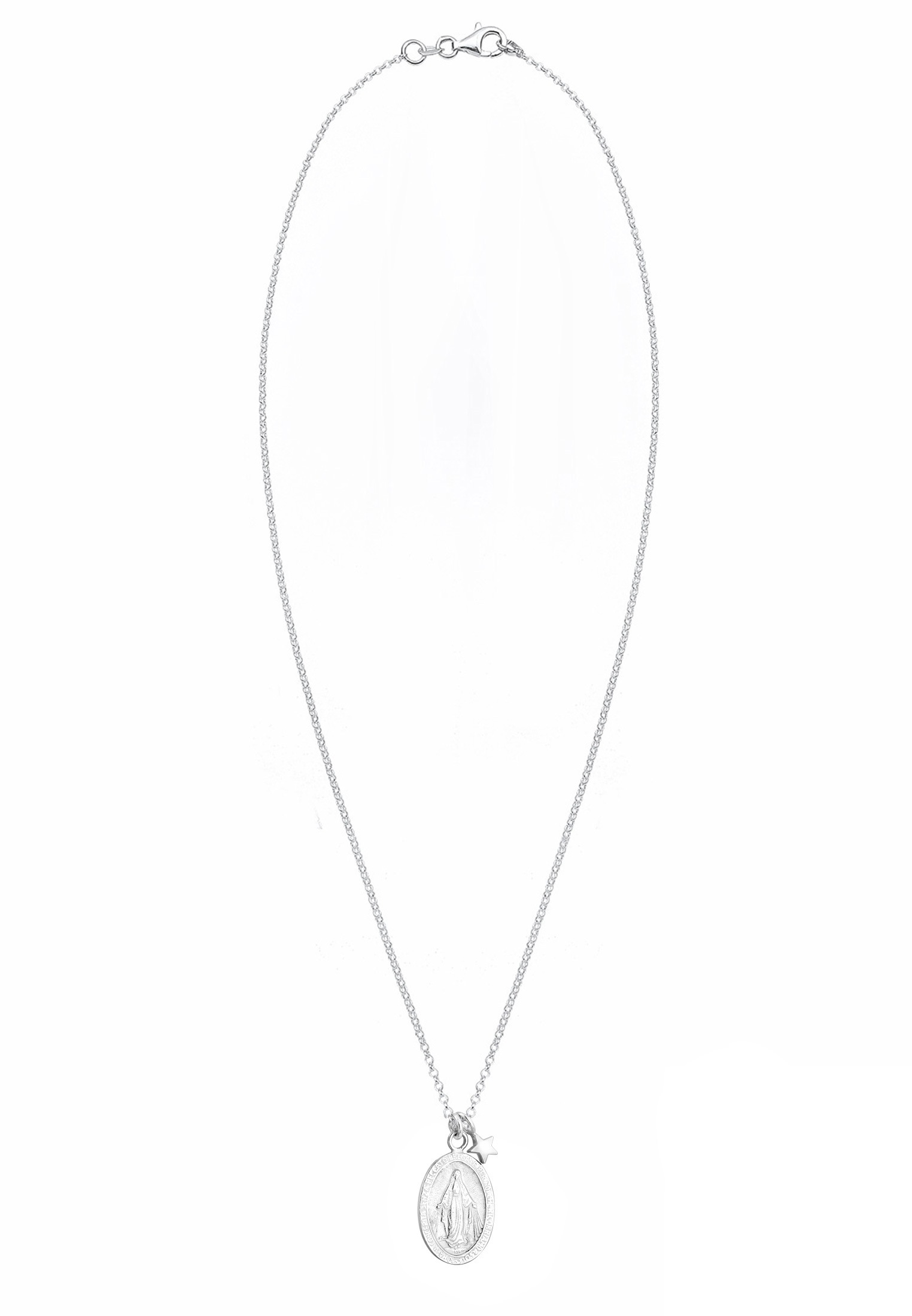 Elli Kette mit Anhänger »Halskette Marienbild Stern Glaube 925 Sterling Silber«