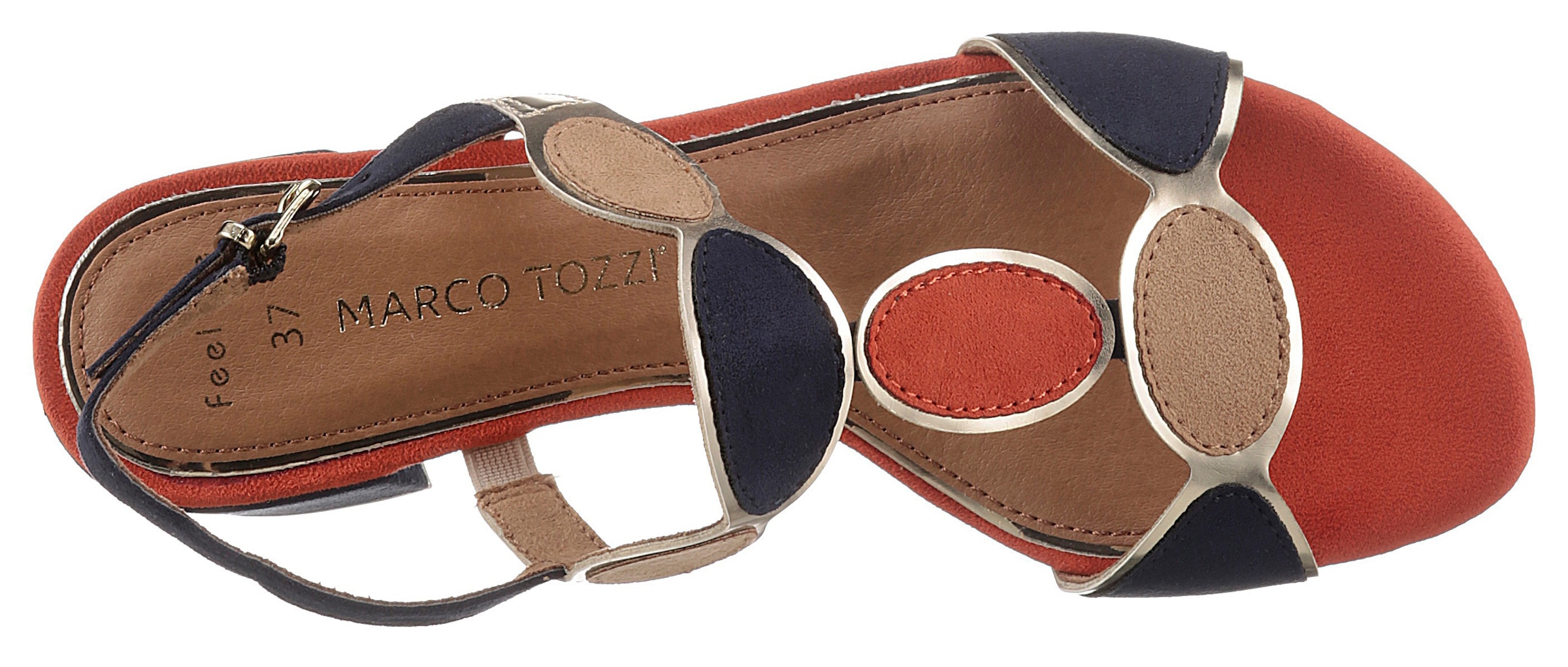 MARCO TOZZI Sandalette, Blockabsatz, Sommerschuh, Riemchensandale mit verstellbarer Schnalle