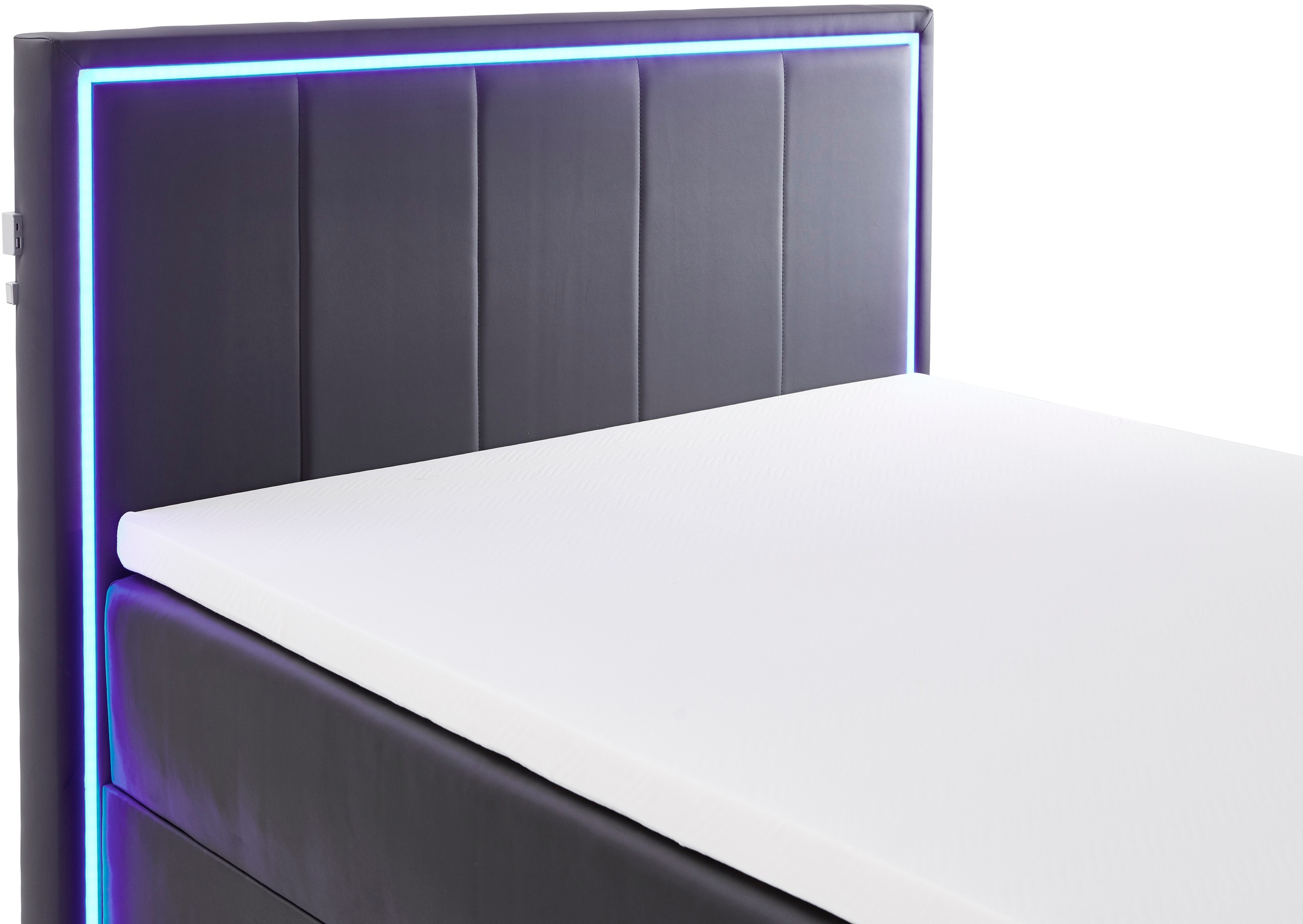 meise.möbel Boxbett »Colorado«, inkl. LED-Beleuchtung im Kopfteil, Bettkasten und Topper