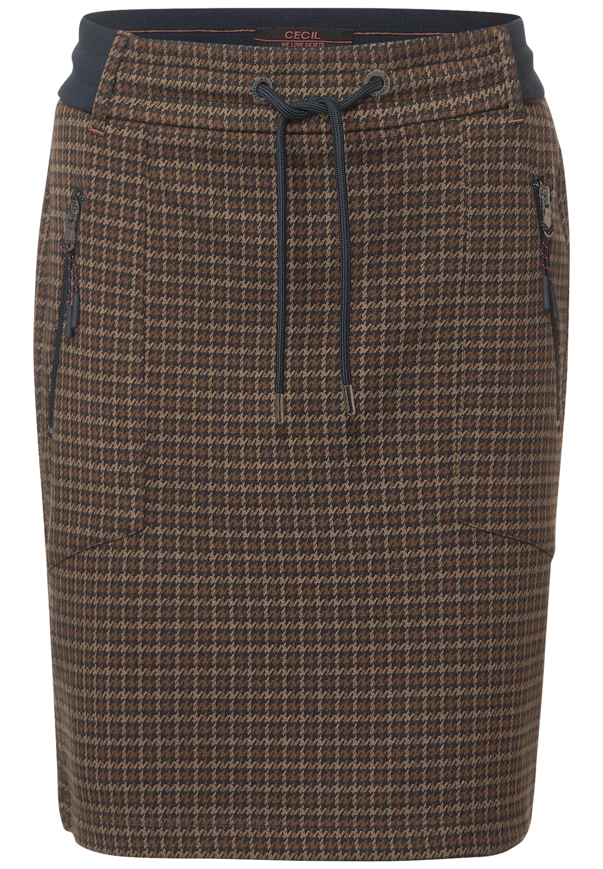 Cecil Karorock »Jogskirt Houndstooth Y/D«, Softer Materialmix