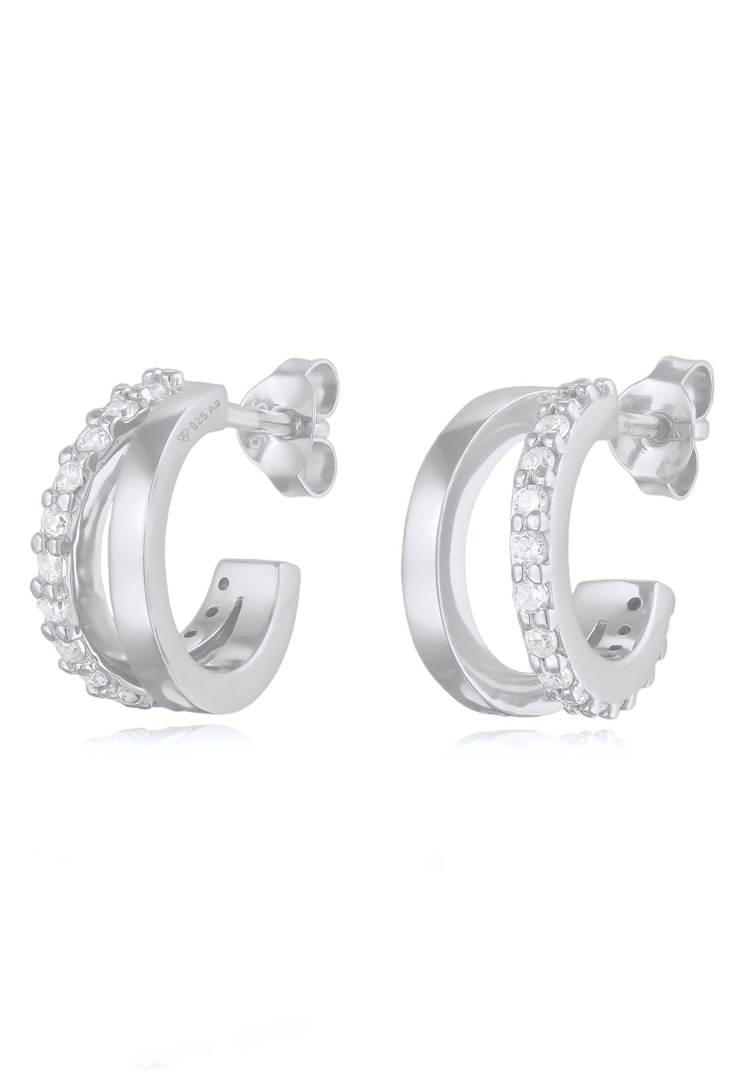 Elli Paar Ohrstecker »Ohrringe Creolen Zirkonia 925 Sterling Silber«
