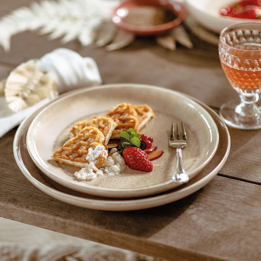 like. by Villeroy & Boch Geschirr-Set »Tafelservice Perlemor Sand 12er Set beige« Spülmaschinengeeignet, Mikrowellenfest, Ofenfest