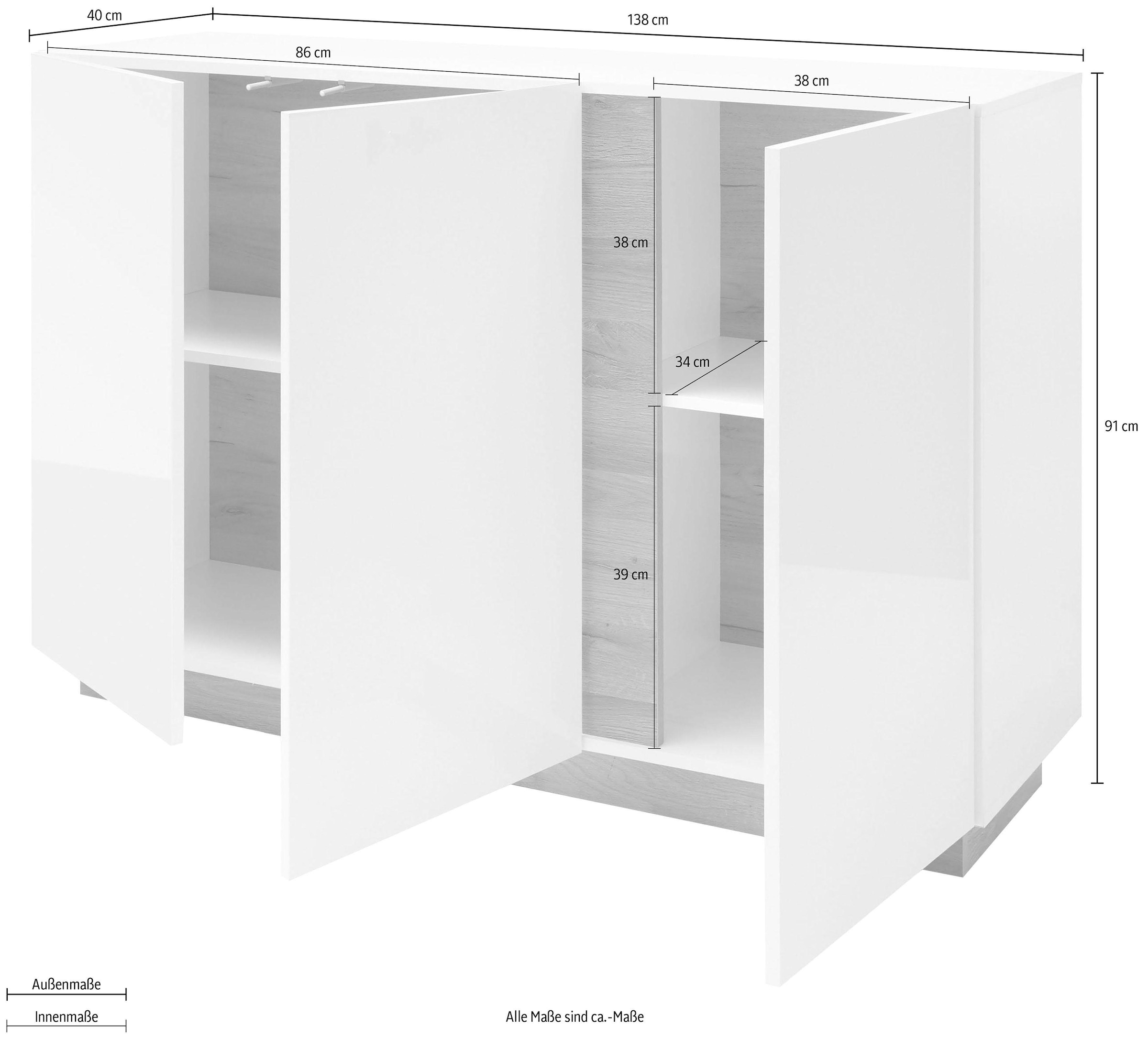 INOSIGN Sideboard »CLAiR Sideboard 52«, Breite 138 cm