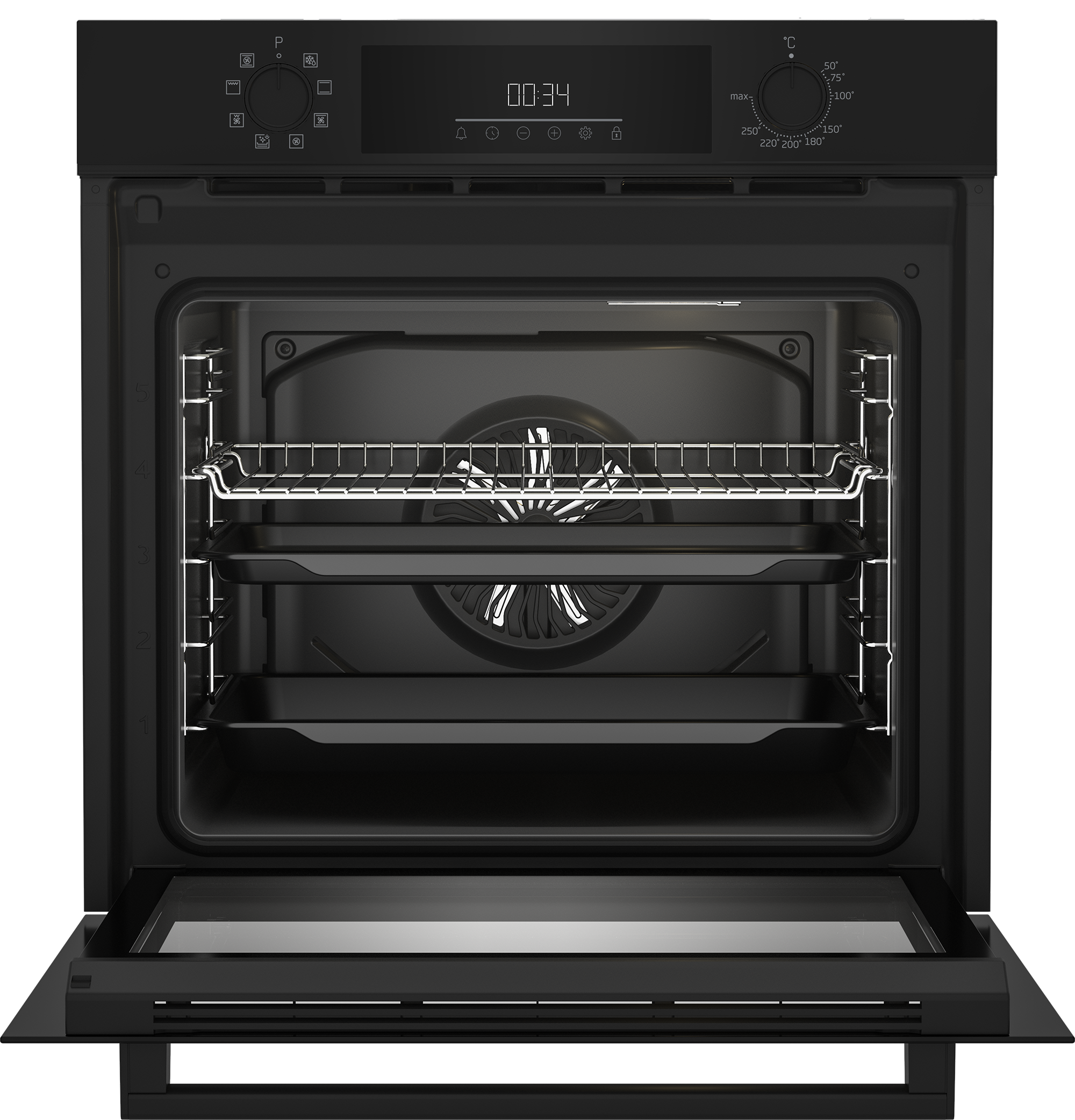BEKO Backofen »BBIM12300B« mit Teleskopauszug nachrüstbar mit SteamShine Gleichmäßige Heißluft im Backofen mit AeroPerfect