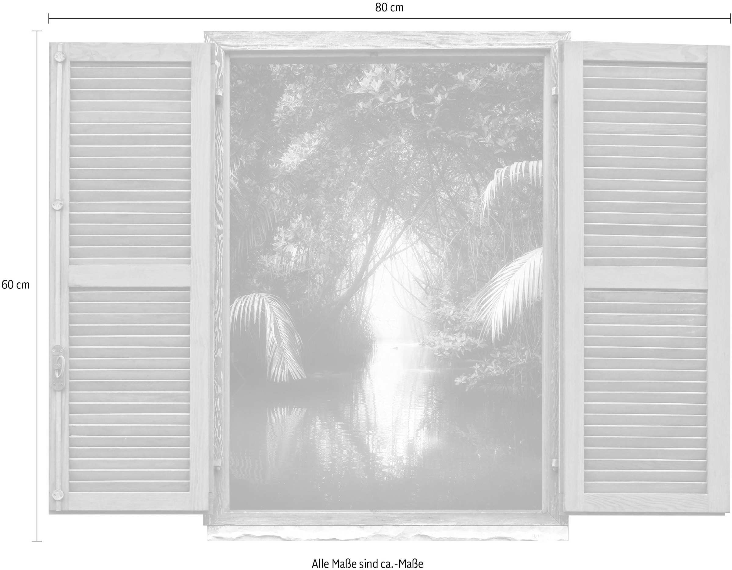 queence Wandtattoo »Tropische Palmen« Wandsticker, Wandbild, selbstklebend, 3D, Fenster