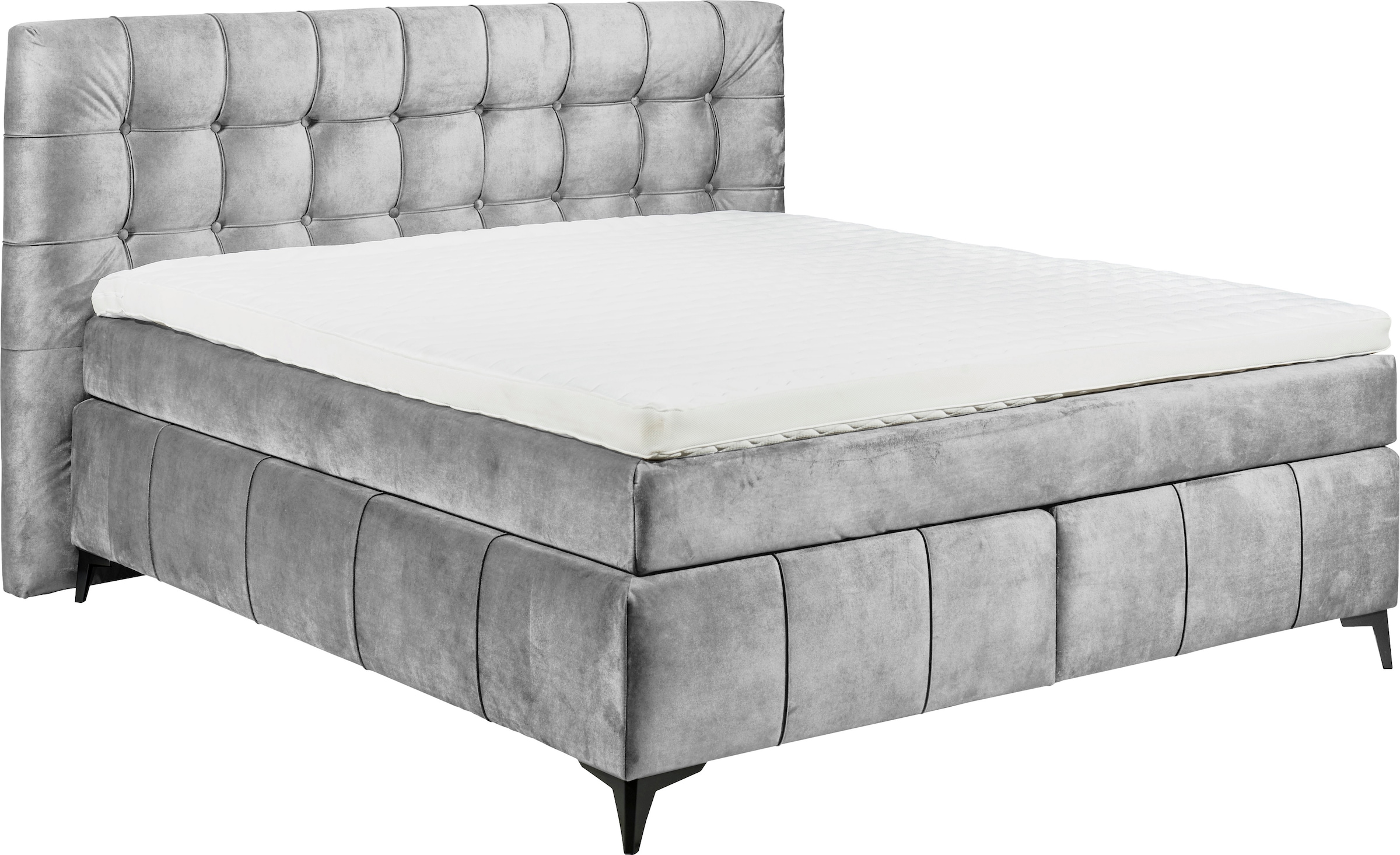 ED EXCITING DESIGN Boxspringbett »Oregon« inkl. Duo-Matratze - Kokosmatte, Filzabdeckung