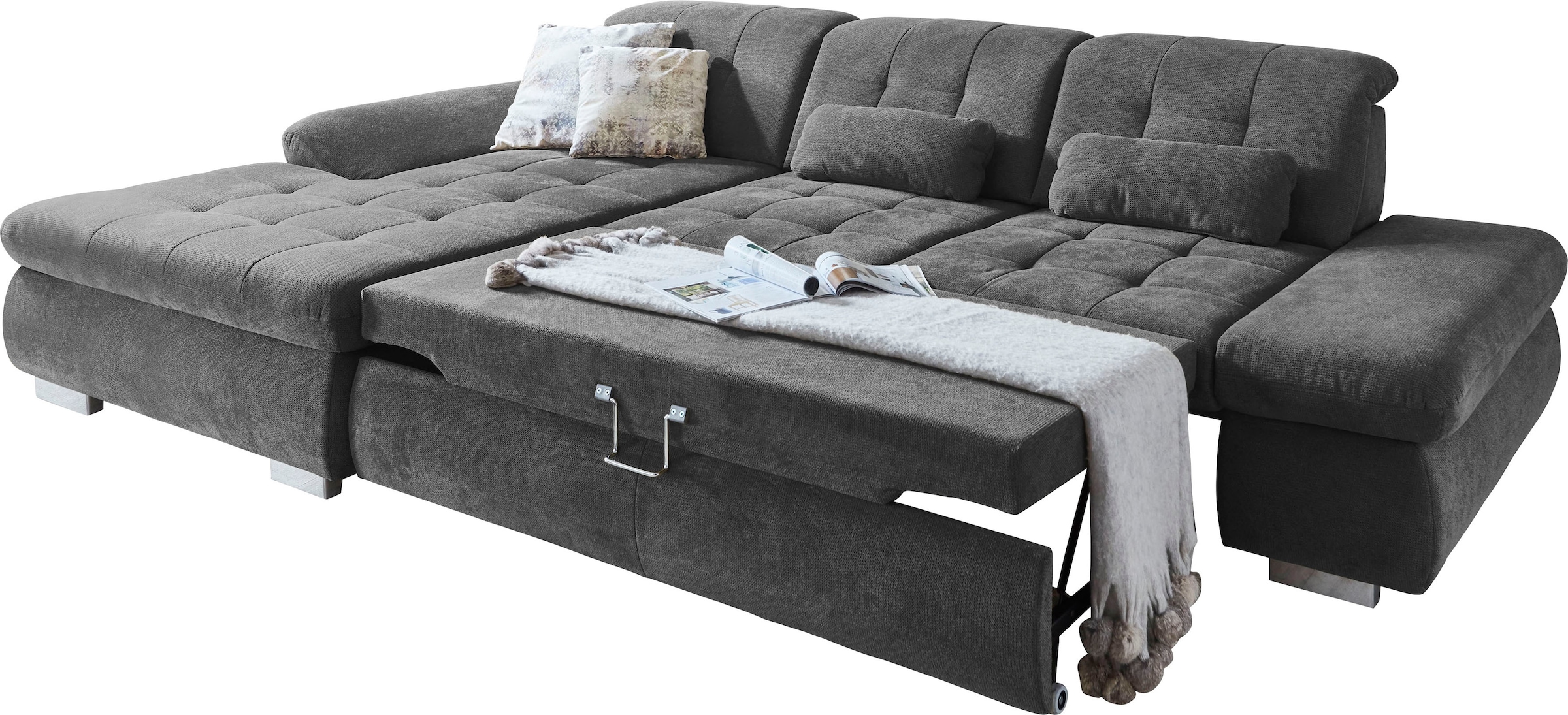 Die PlanBar Ecksofa »MP-IN17004 L-Form«, wahlweise mit Bettfunktion, Sitztiefen- und Kopfteilverstellung